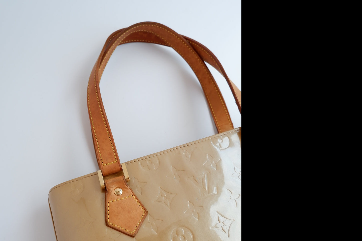 Authentic Preowned Louis Vuitton Monogram Vernis Beige Houston Bag