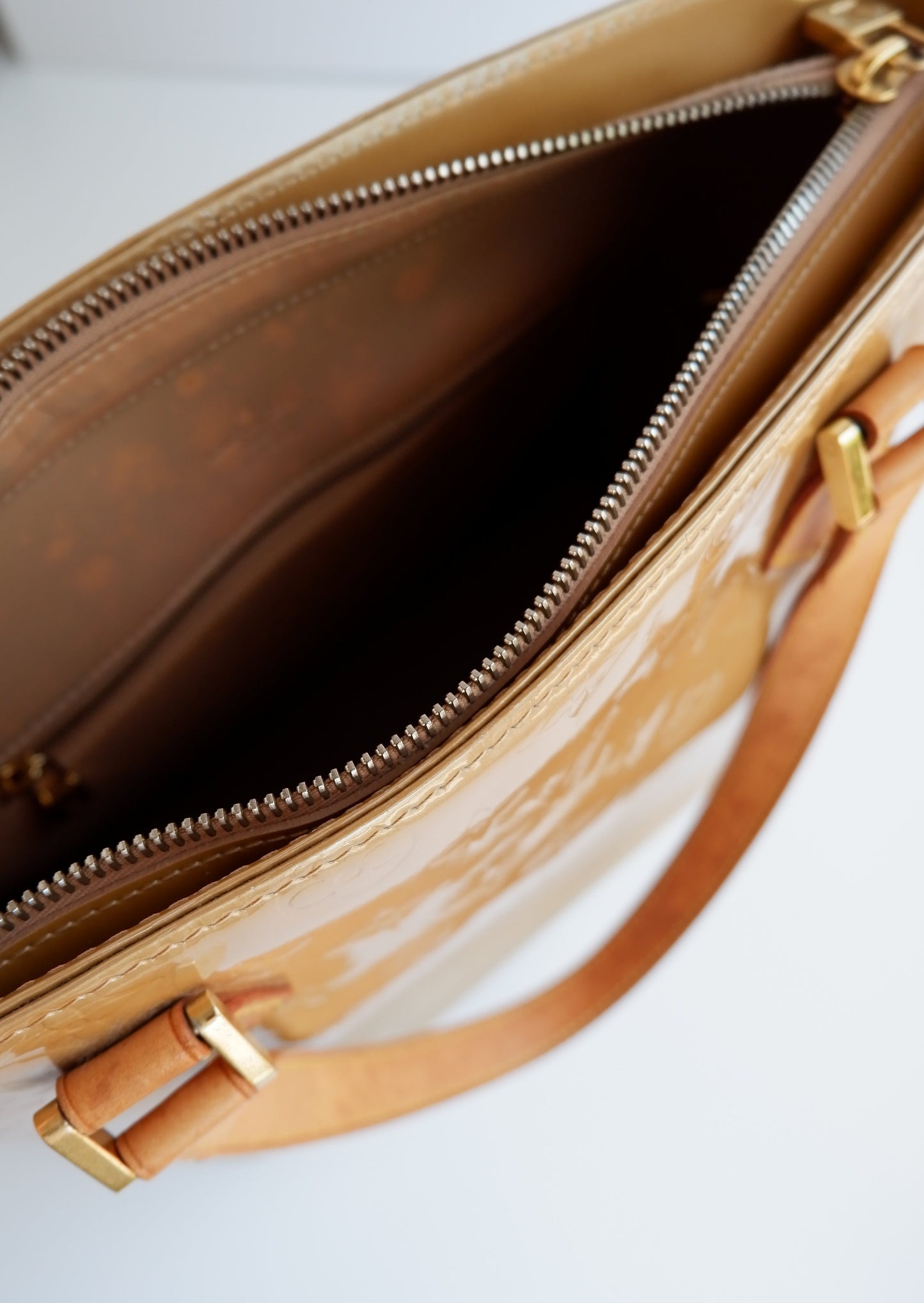 Authentic Preowned Louis Vuitton Monogram Vernis Beige Houston Bag