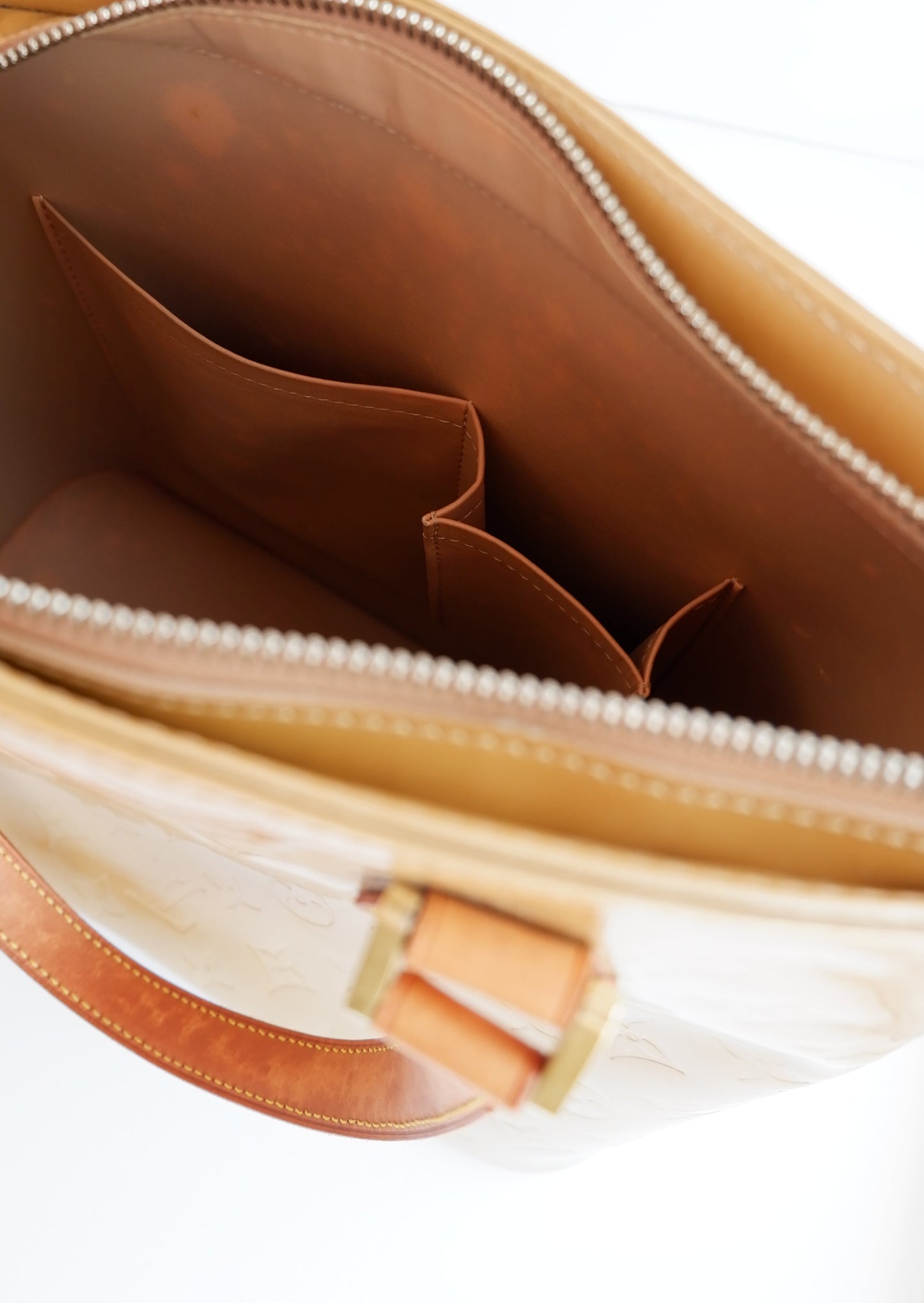 Authentic Preowned Louis Vuitton Monogram Vernis Beige Houston Bag