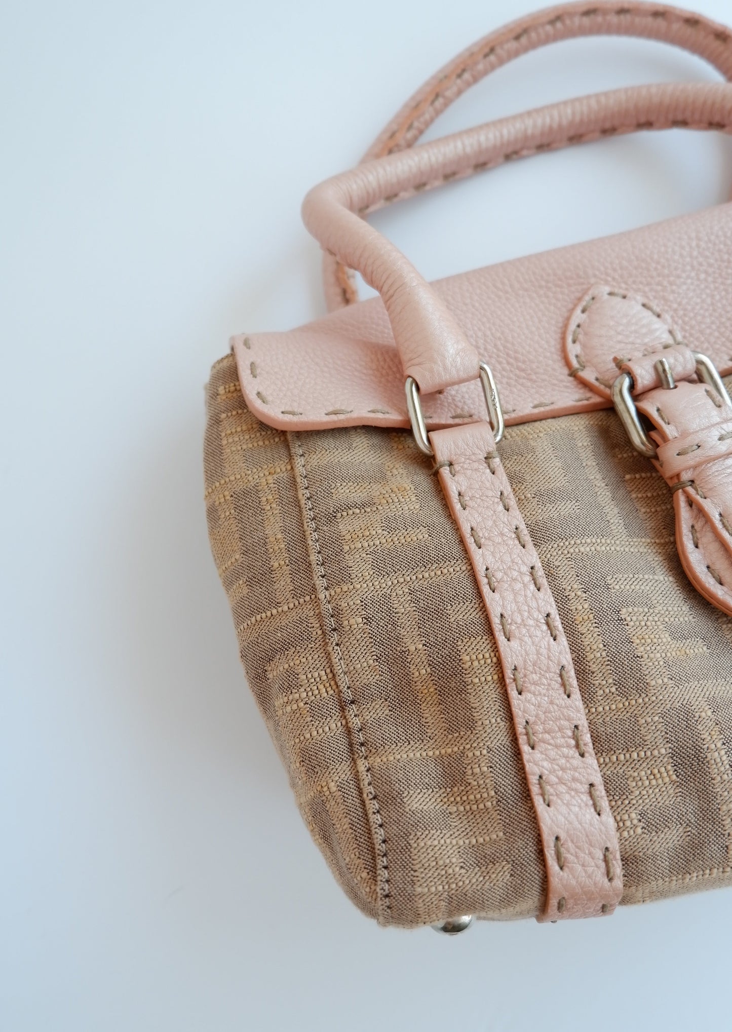 Authentic Preowned Fendi Pink Zucca Top Handle Bag