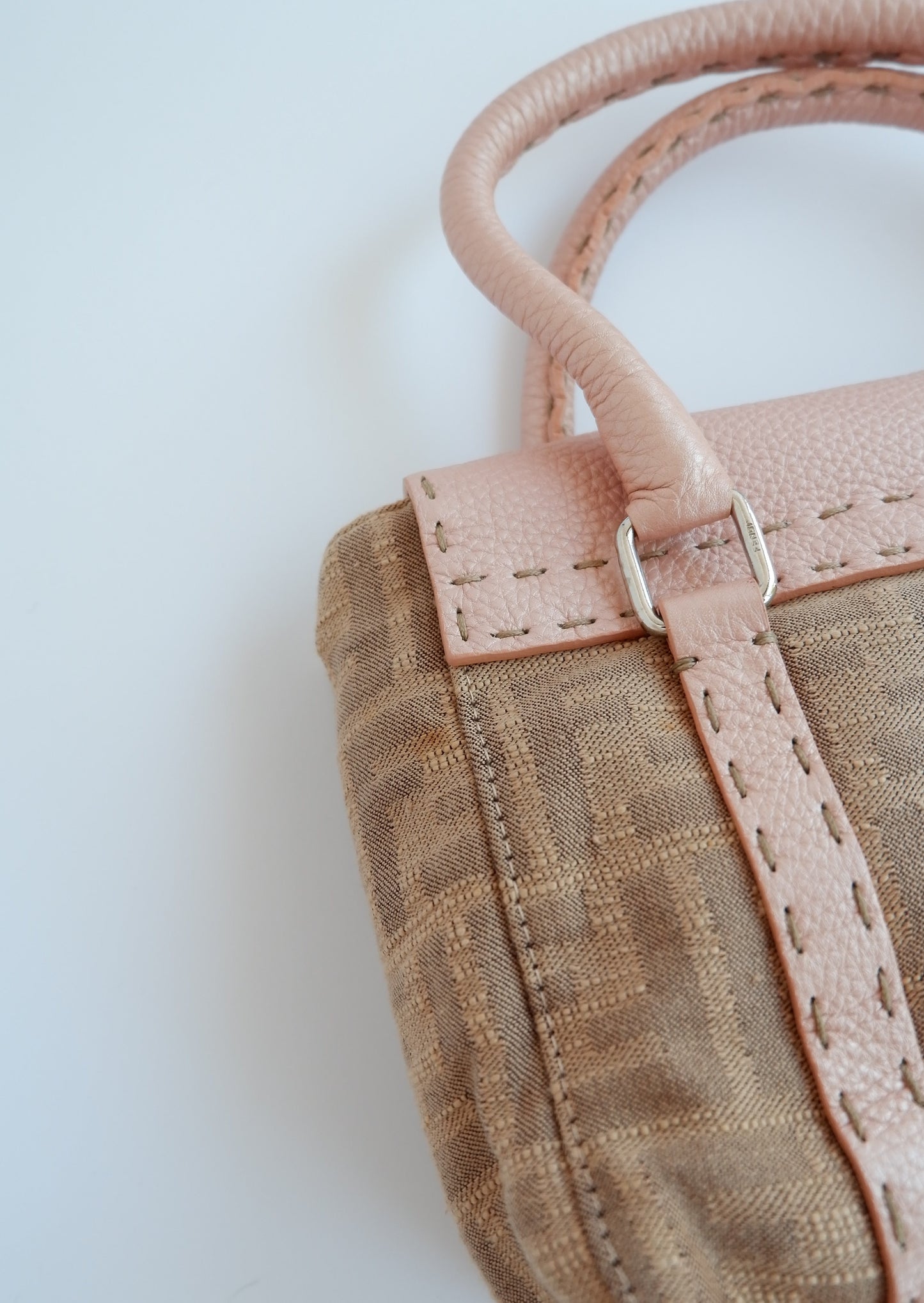 Authentic Preowned Fendi Pink Zucca Top Handle Bag