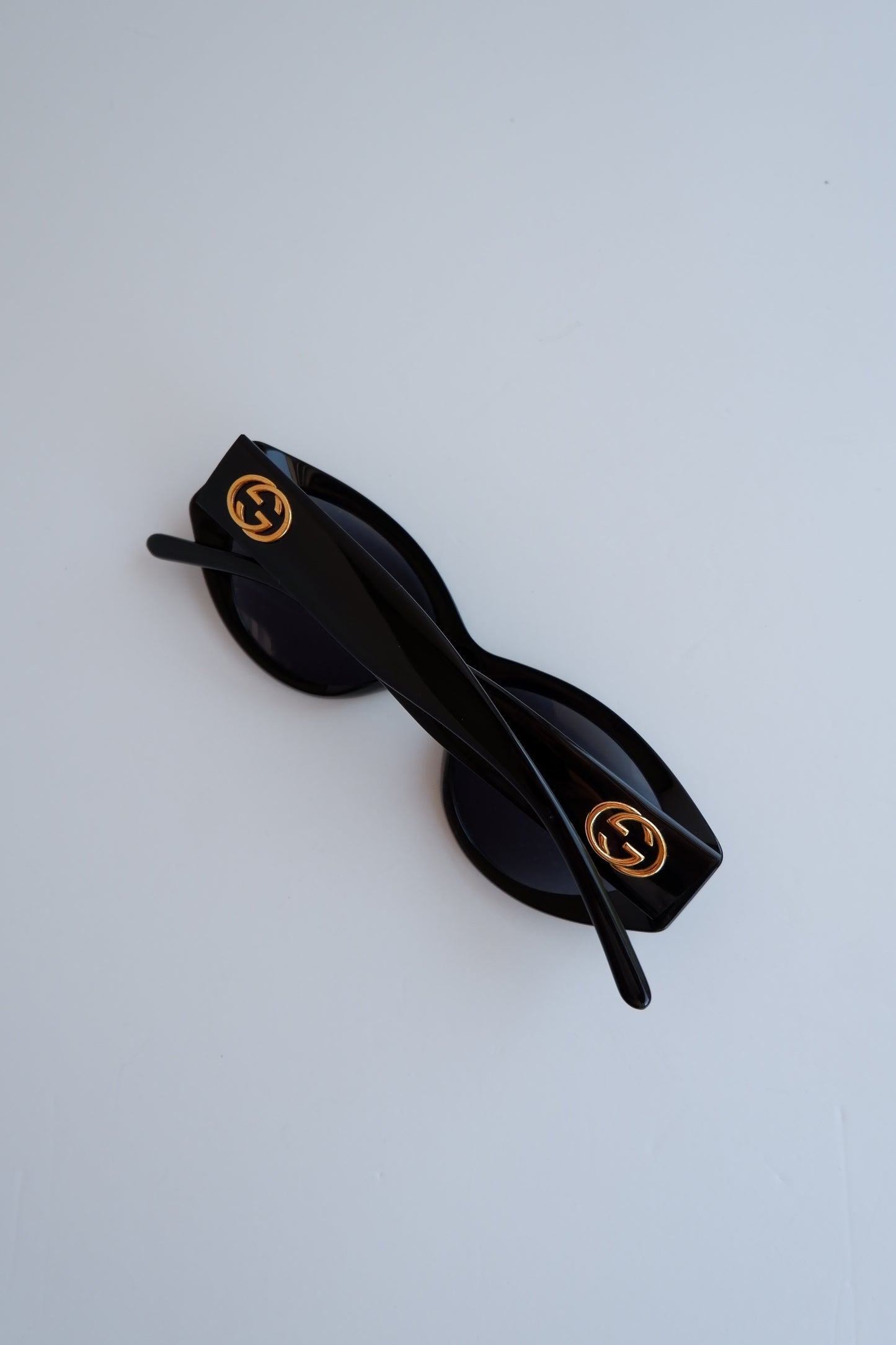 Authentic Preowned Vintage Gucci Black Rounded Slim Frame Sunglasses