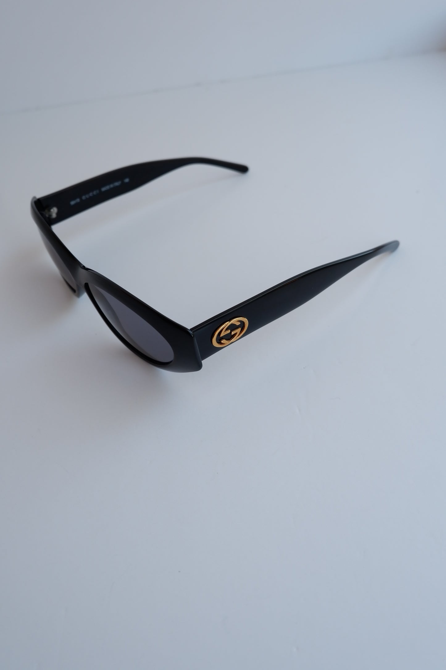 Authentic Preowned Vintage Gucci Black Rounded Slim Frame Sunglasses