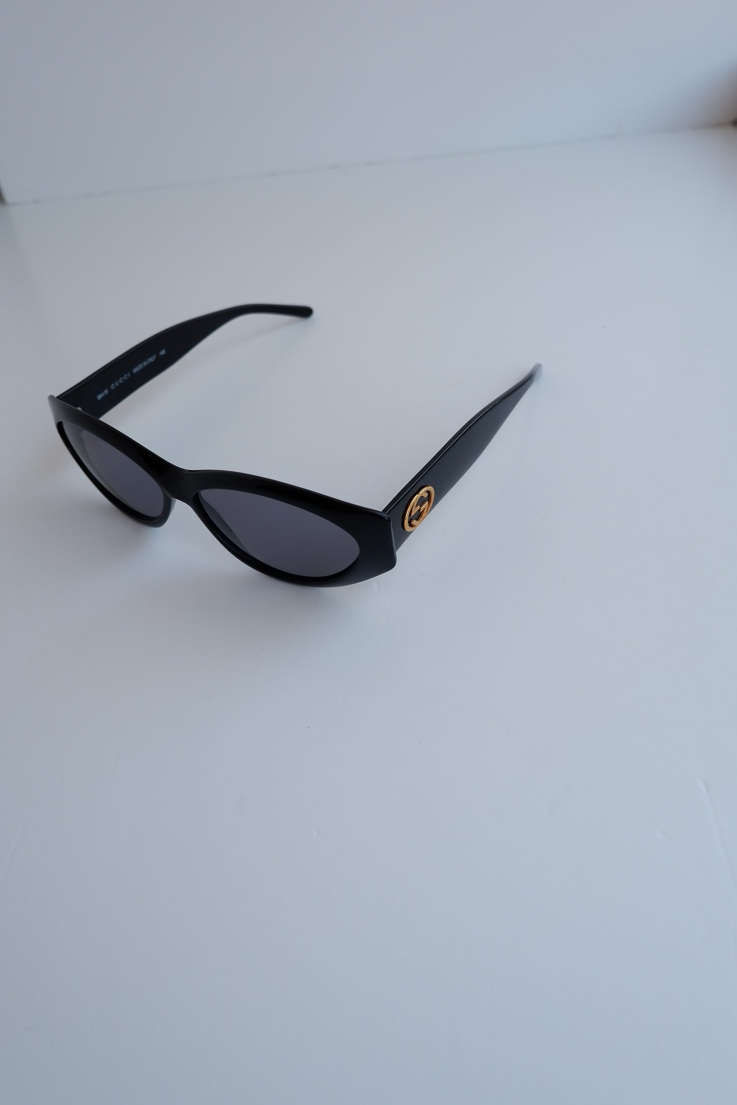 Authentic Preowned Vintage Gucci Black Rounded Slim Frame Sunglasses