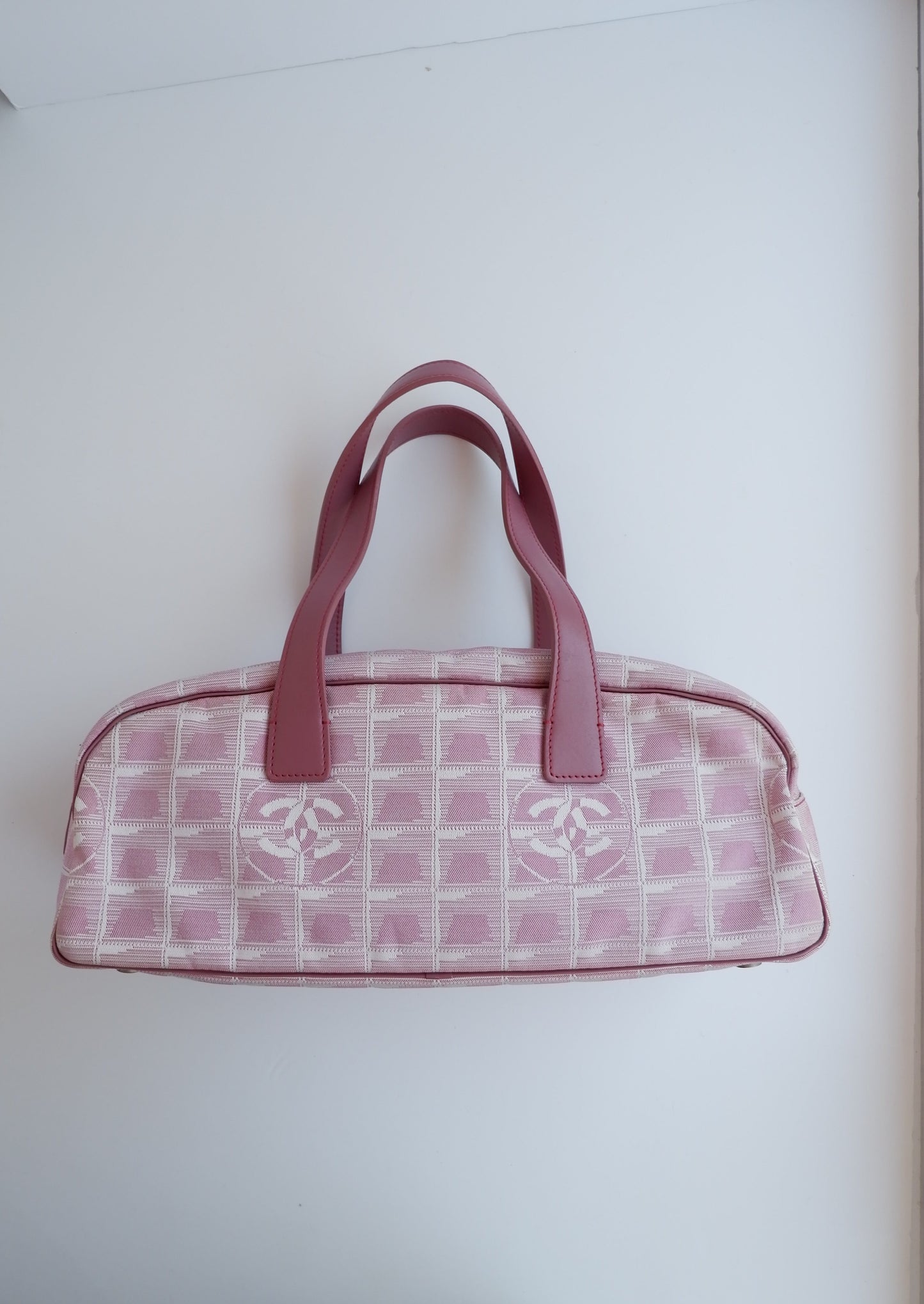 Authentic Preowned Vintage Chanel Pink New Travel Line Shoulder Bag