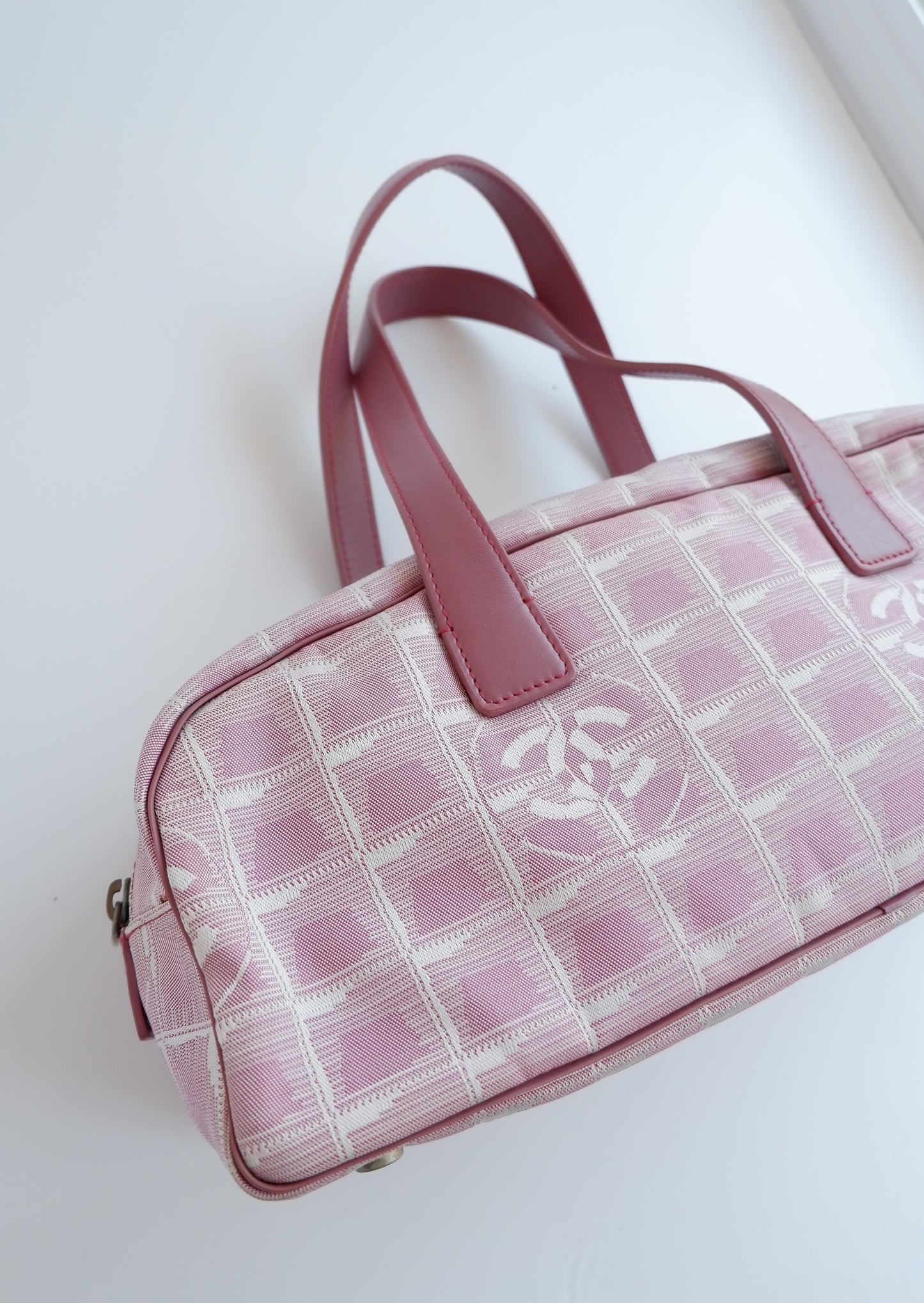 Authentic Preowned Vintage Chanel Pink New Travel Line Shoulder Bag