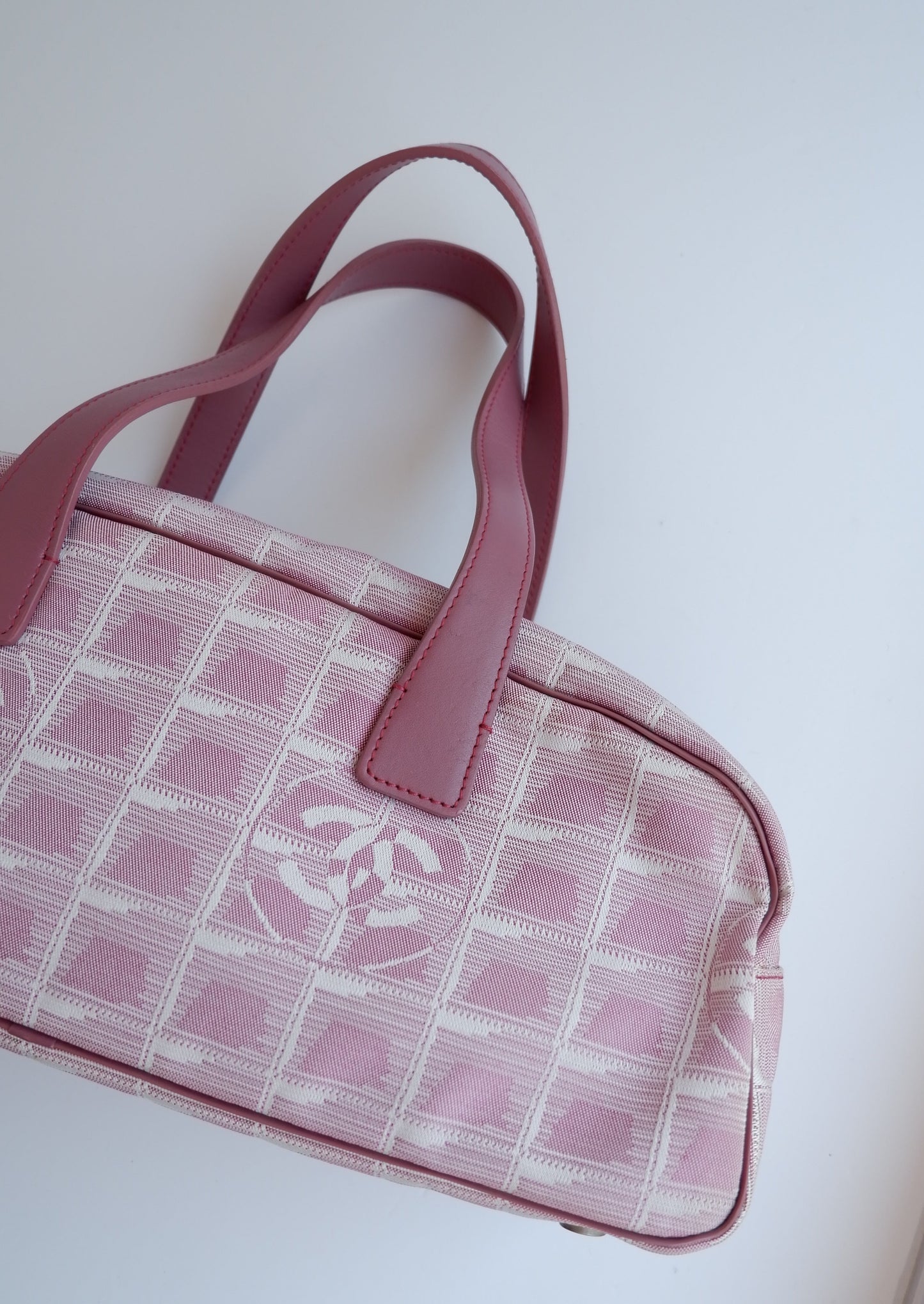 Authentic Preowned Vintage Chanel Pink New Travel Line Shoulder Bag