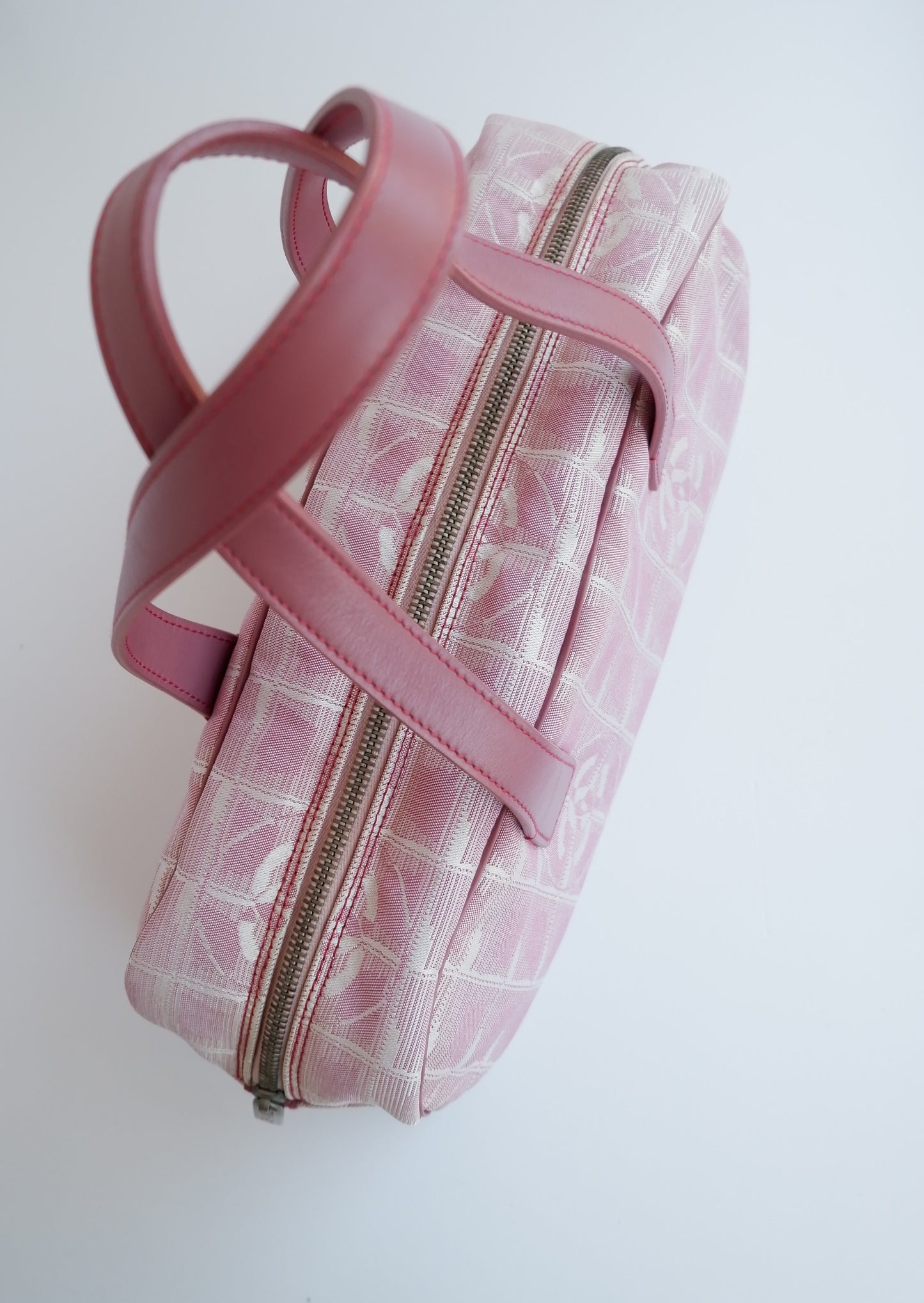 Authentic Preowned Vintage Chanel Pink New Travel Line Shoulder Bag