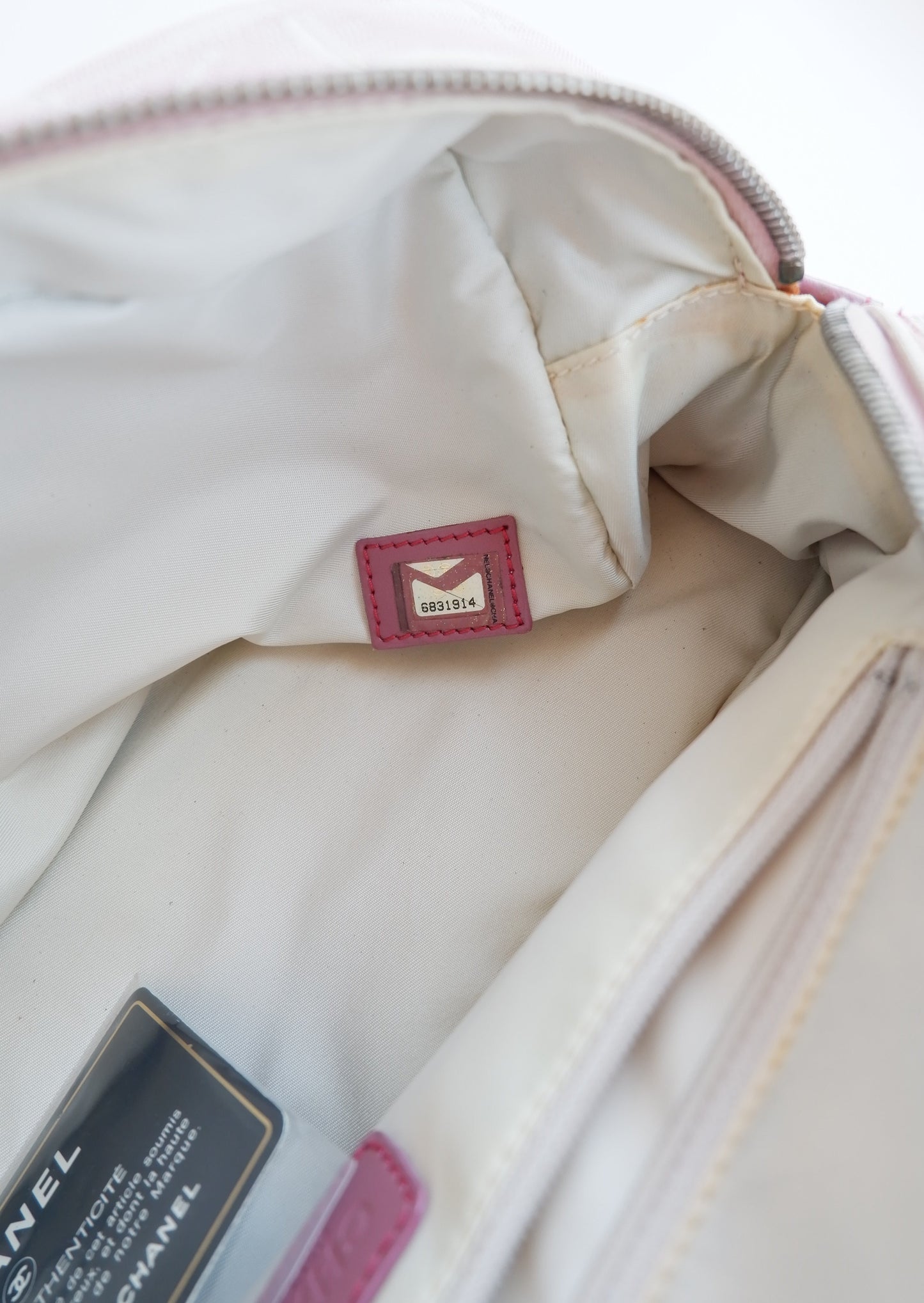 Authentic Preowned Vintage Chanel Pink New Travel Line Shoulder Bag