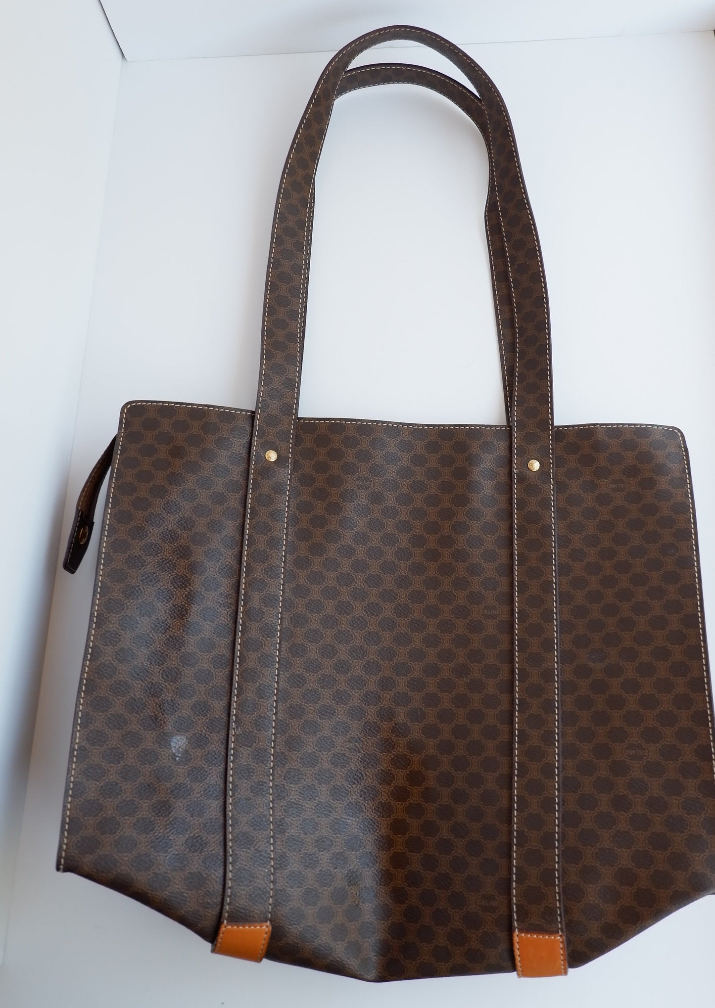 Authentic Preowned Vintage Celine Brown Macadam Tote Bag