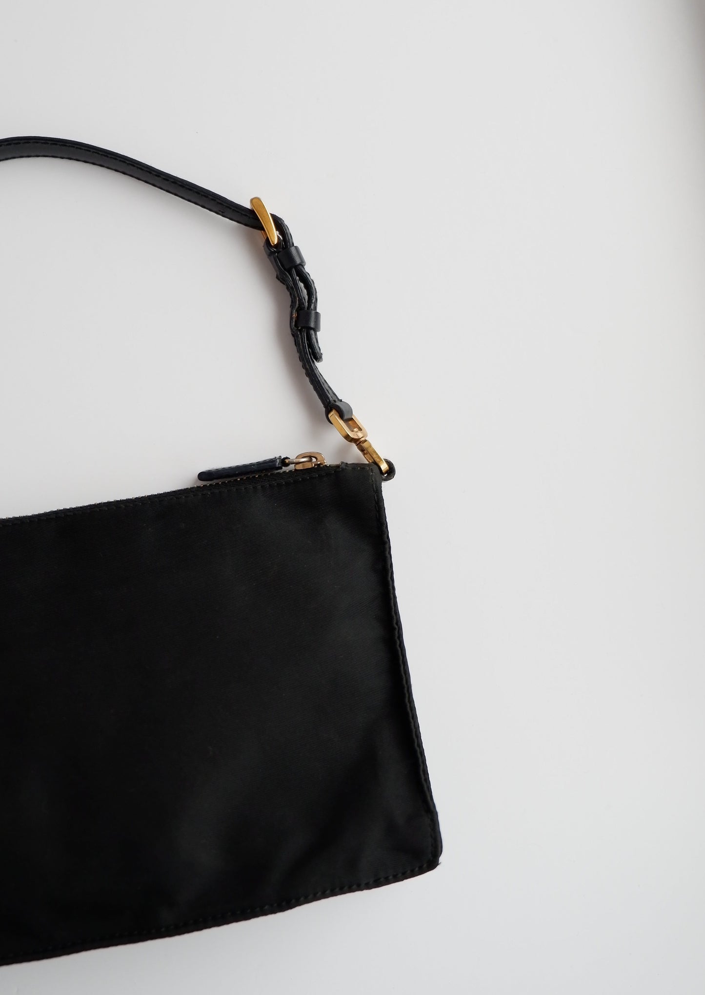 Authentic Preowned Prada Black Nylon Micro Pochette Shoulder Bag