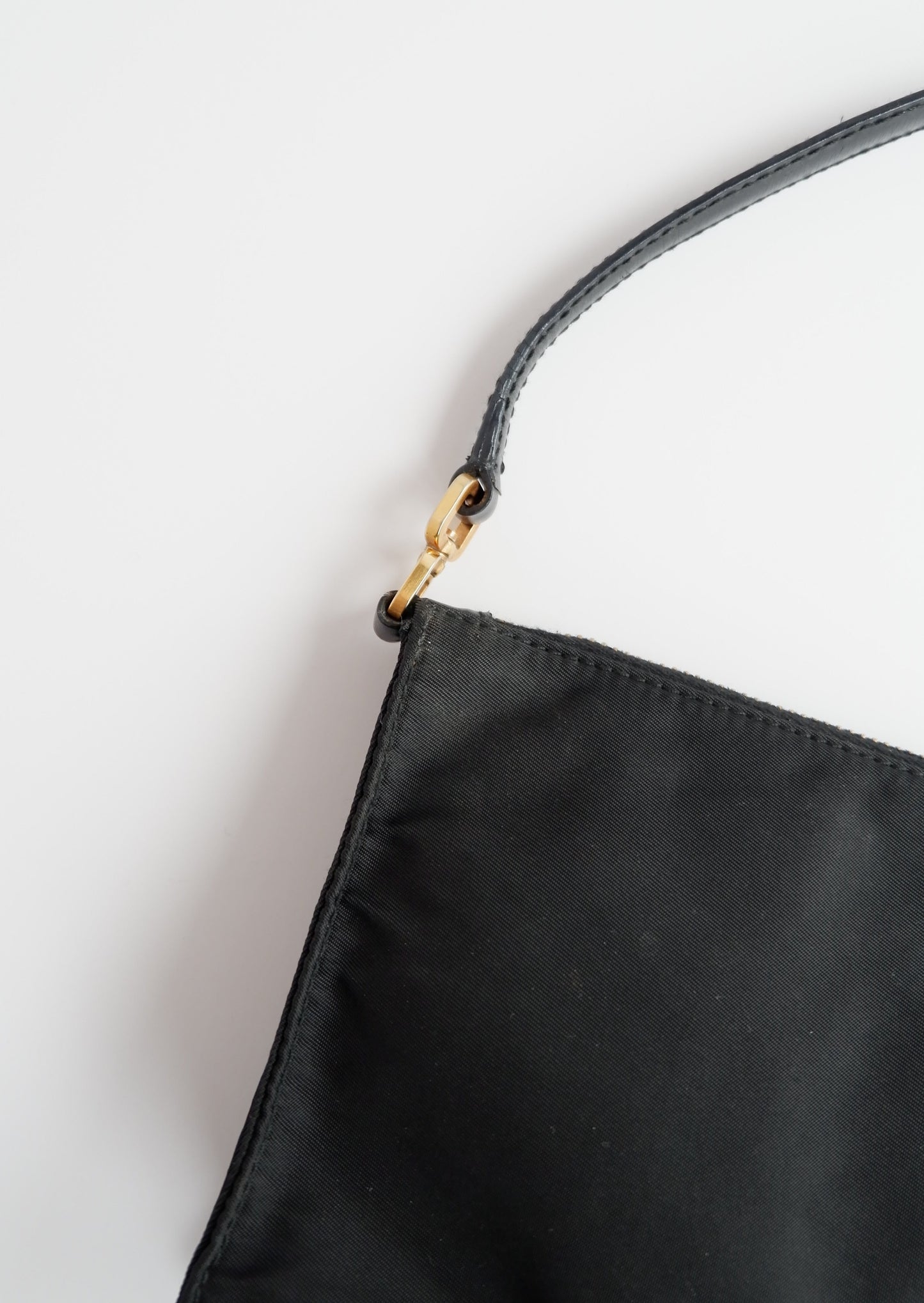 Authentic Preowned Prada Black Nylon Micro Pochette Shoulder Bag