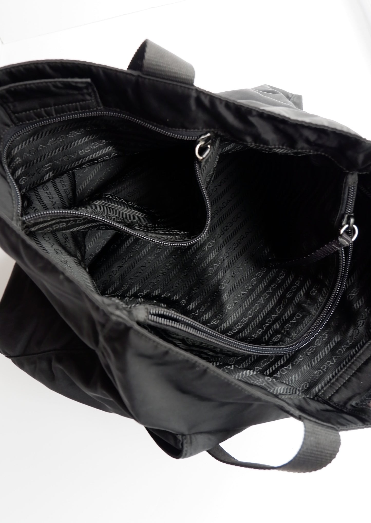Authentic Preowned Prada Black Nylon Pocket Detail Tote Bag