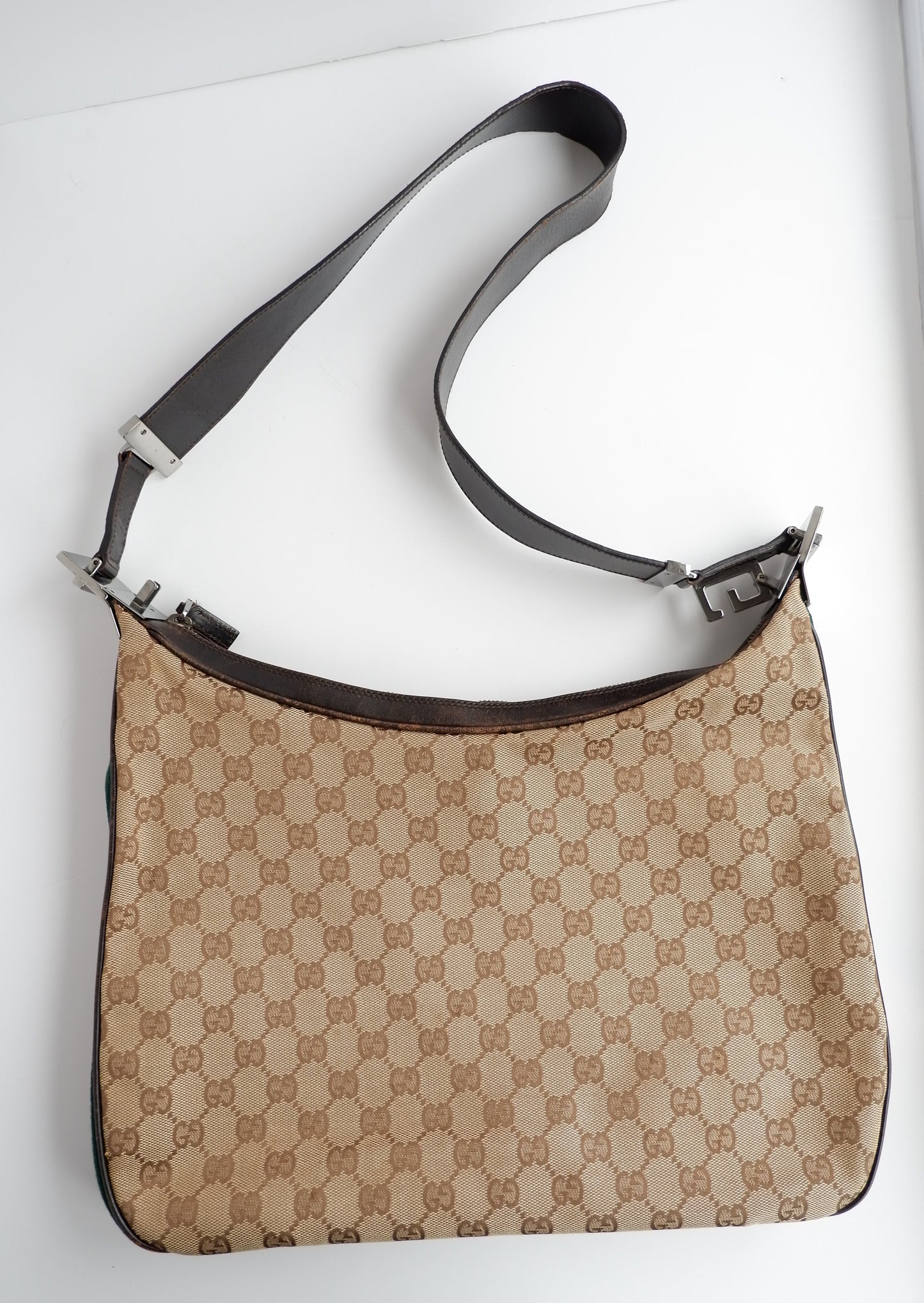 Authentic Preowned Gucci GG Print Sherry Line Crossbody Bag