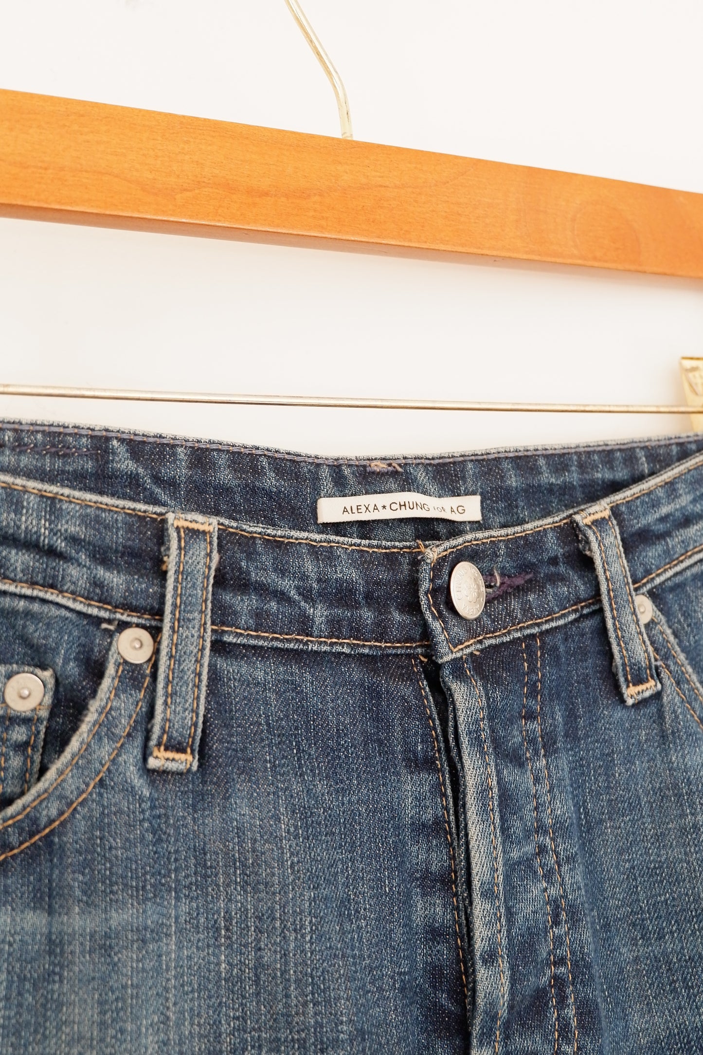 Alexa Chung for AG Medium Wash High Waisted Skinny Flare Jeans - 27
