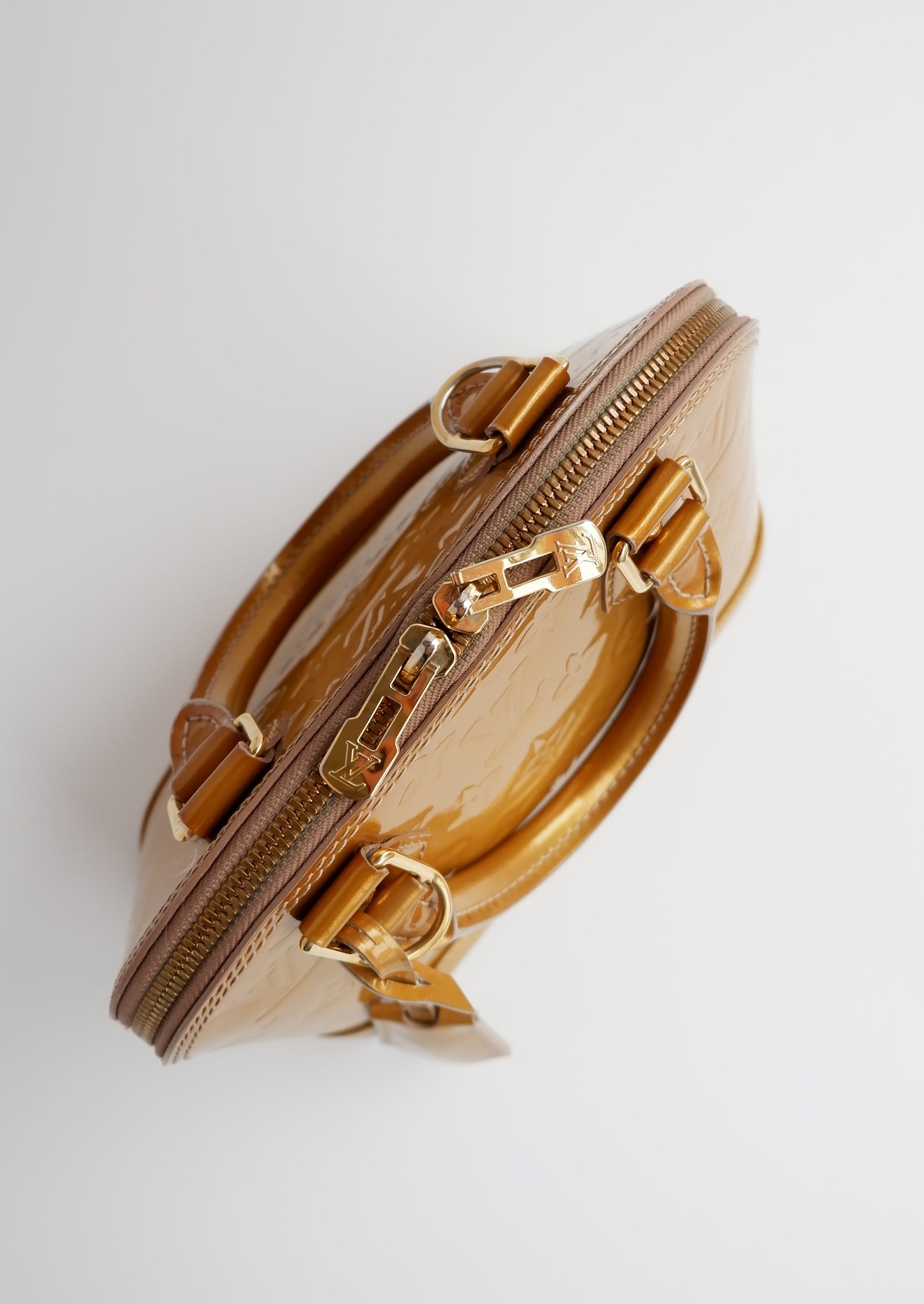 Authentic Preowned Louis Vuitton Monogram Gold Vernis Alma BB Bag