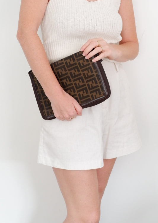 Authentic Preowned Vintage Fendi Zucca Agenda Cover