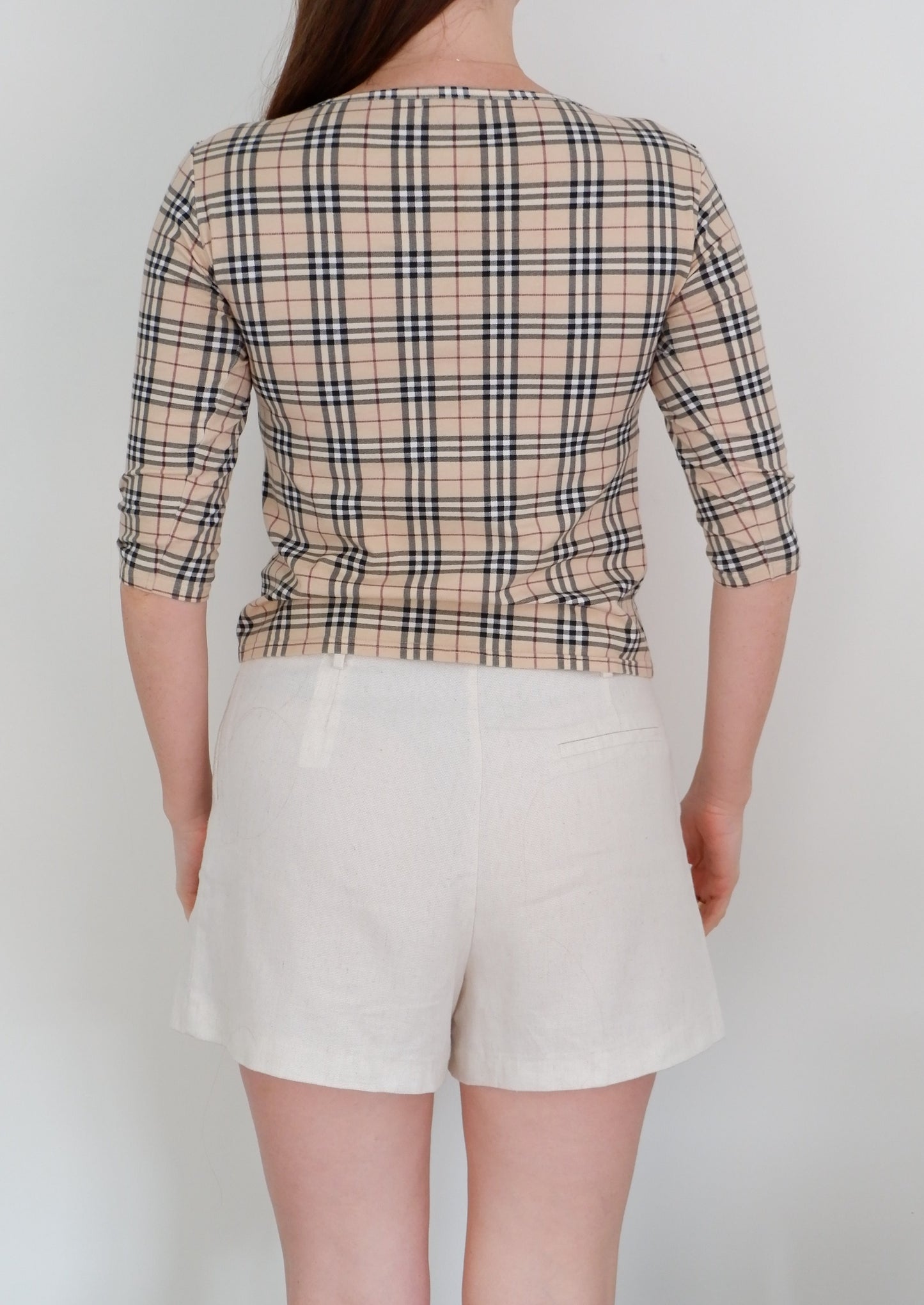 Authentic Preowned Burberry House Check 3/4 Length Sleeve Cotton T-Shirt  - M