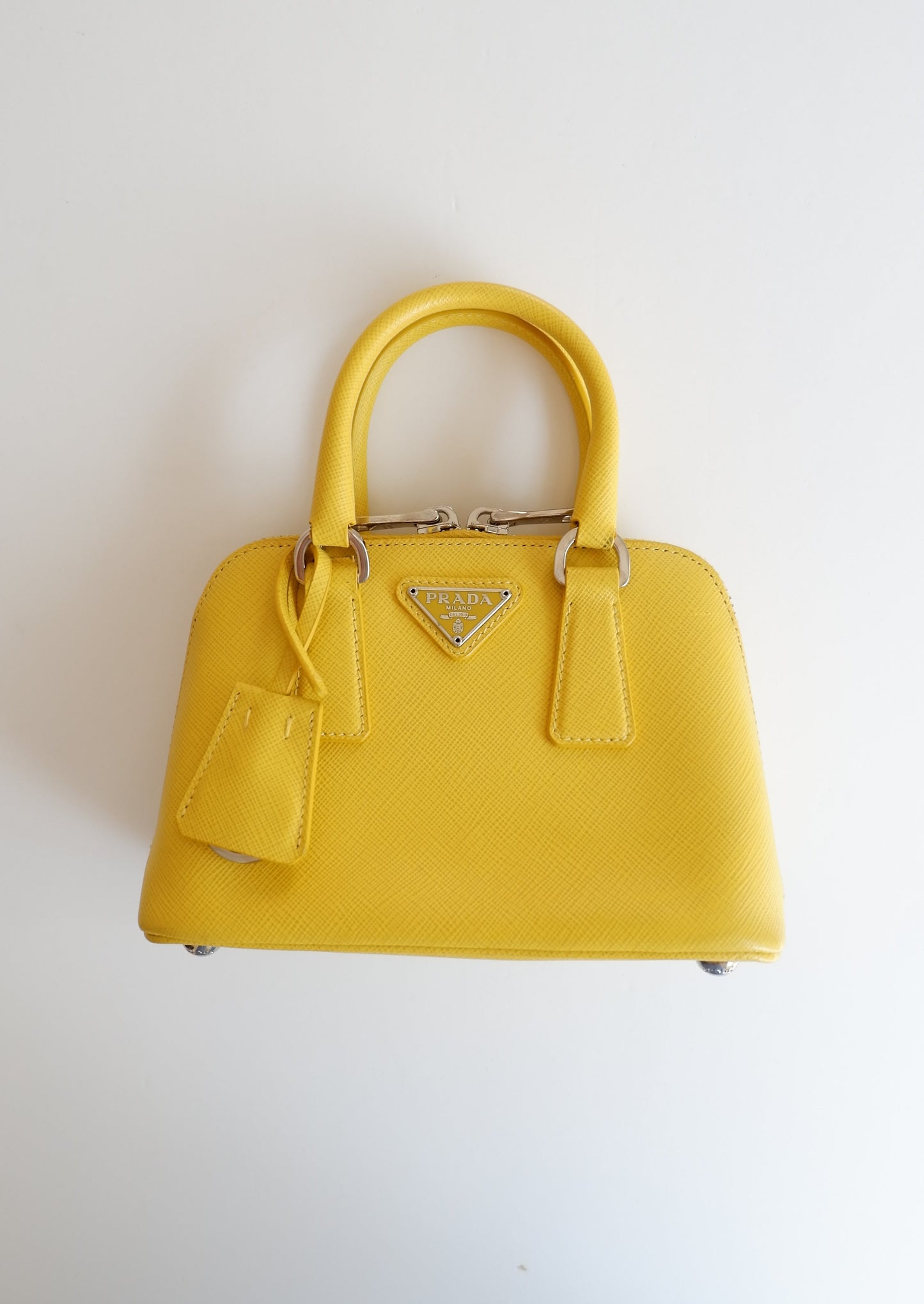 Authentic Preowned Prada Yellow Saffiano Promenade Handbag