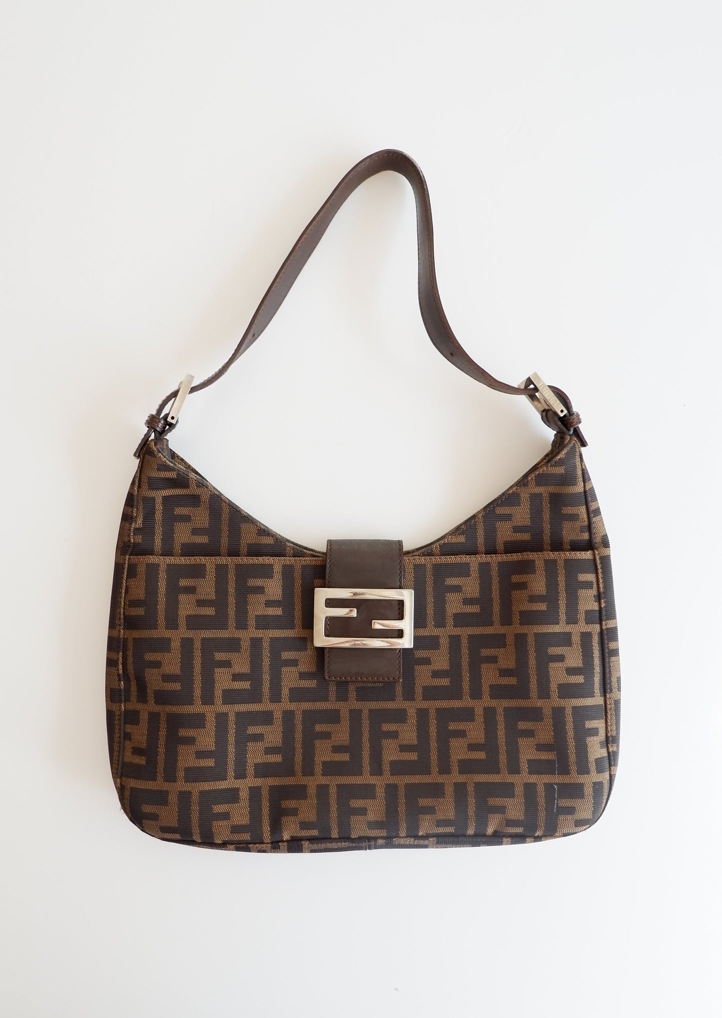 Authentic Preowned Fendi Zucca Hobo Shoulder Bag