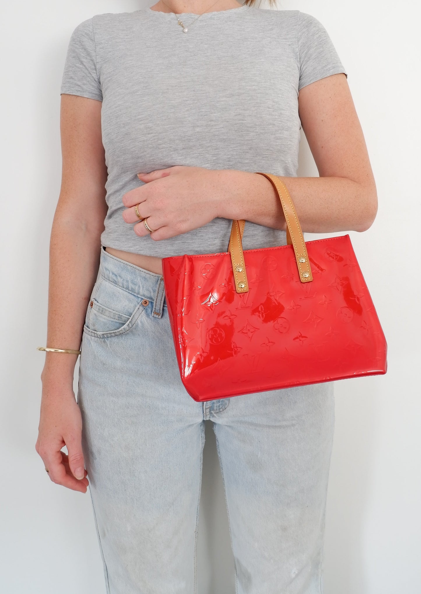 Authentic Preowned Louis Vuitton Monogram Red Vernis Reade Bag