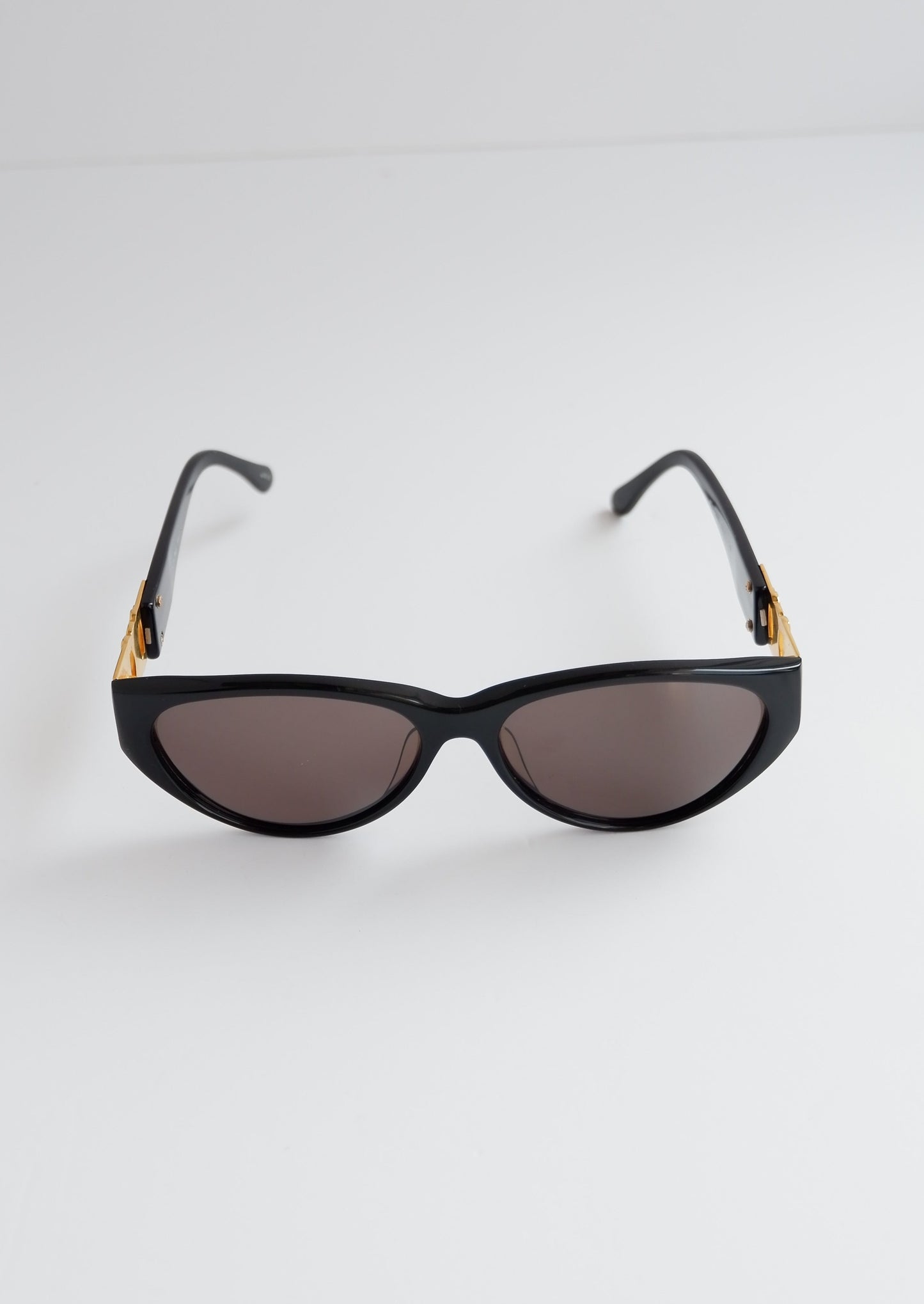 Authentic Preowned Vintage Celine Black Gold/ Embellished Logo Cat Eye Sunglasses