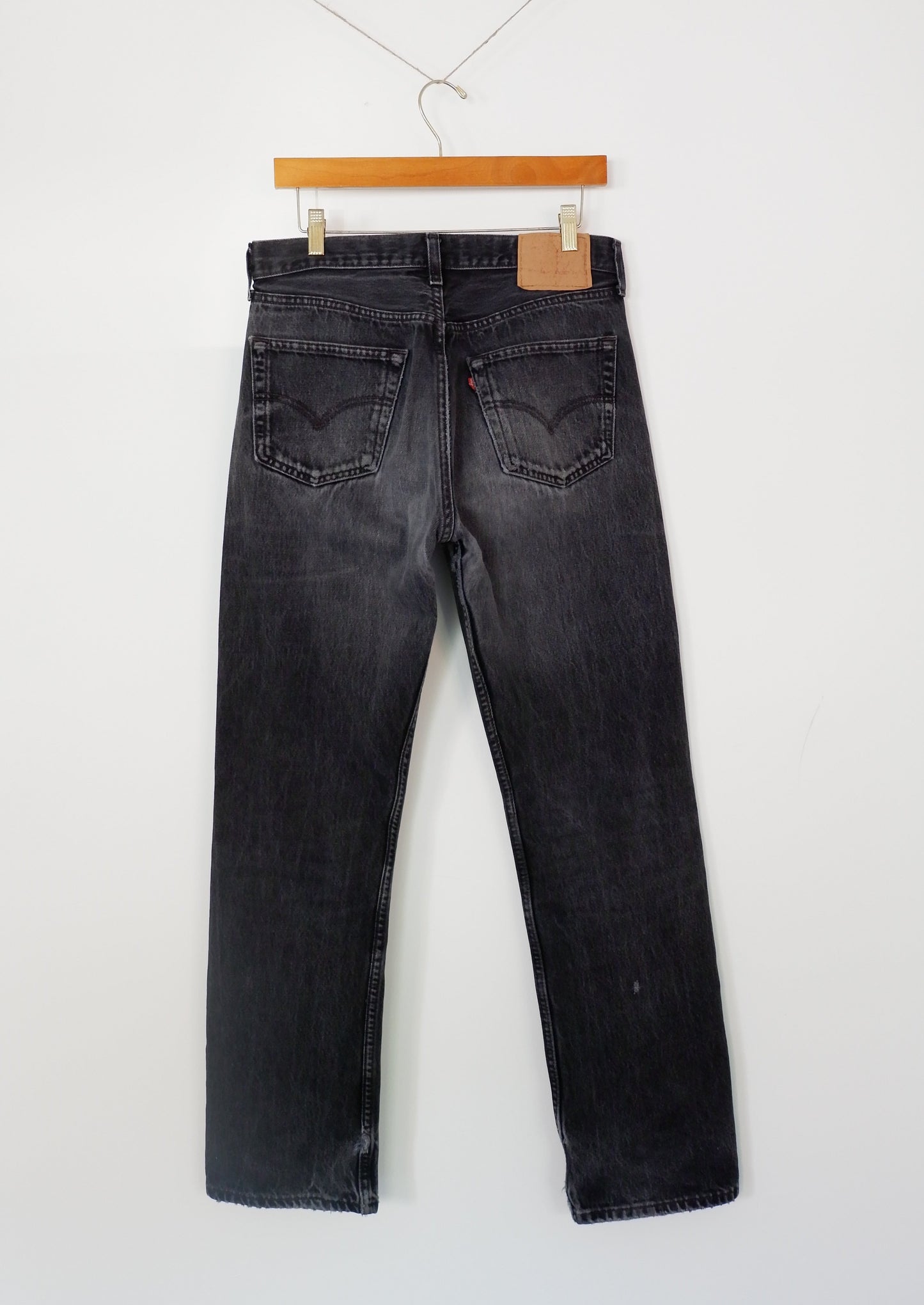Levis Vintage 501 Black Straight Leg Jeans - 33