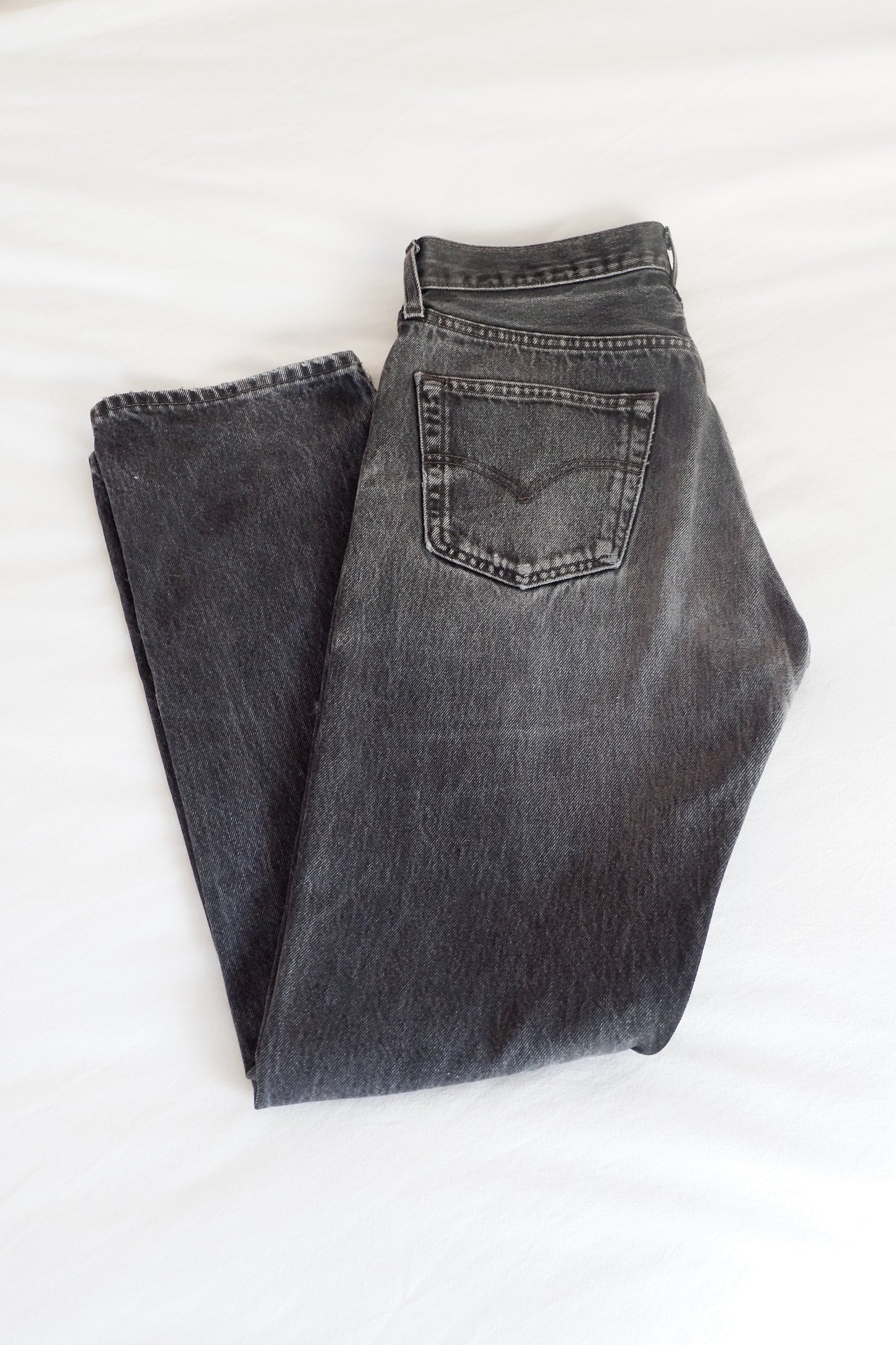 Levis Vintage 501 Black Straight Leg Jeans - 33