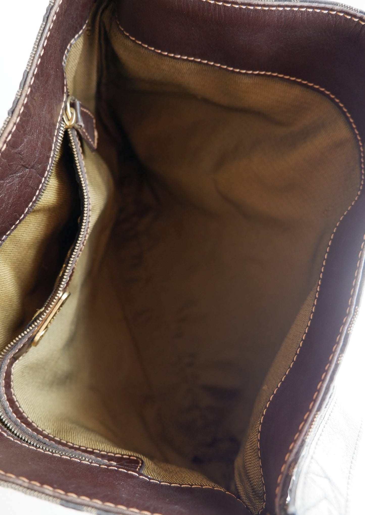 Authentic Preowned Vintage Fendi Zucca Print Large Shoulder Bag