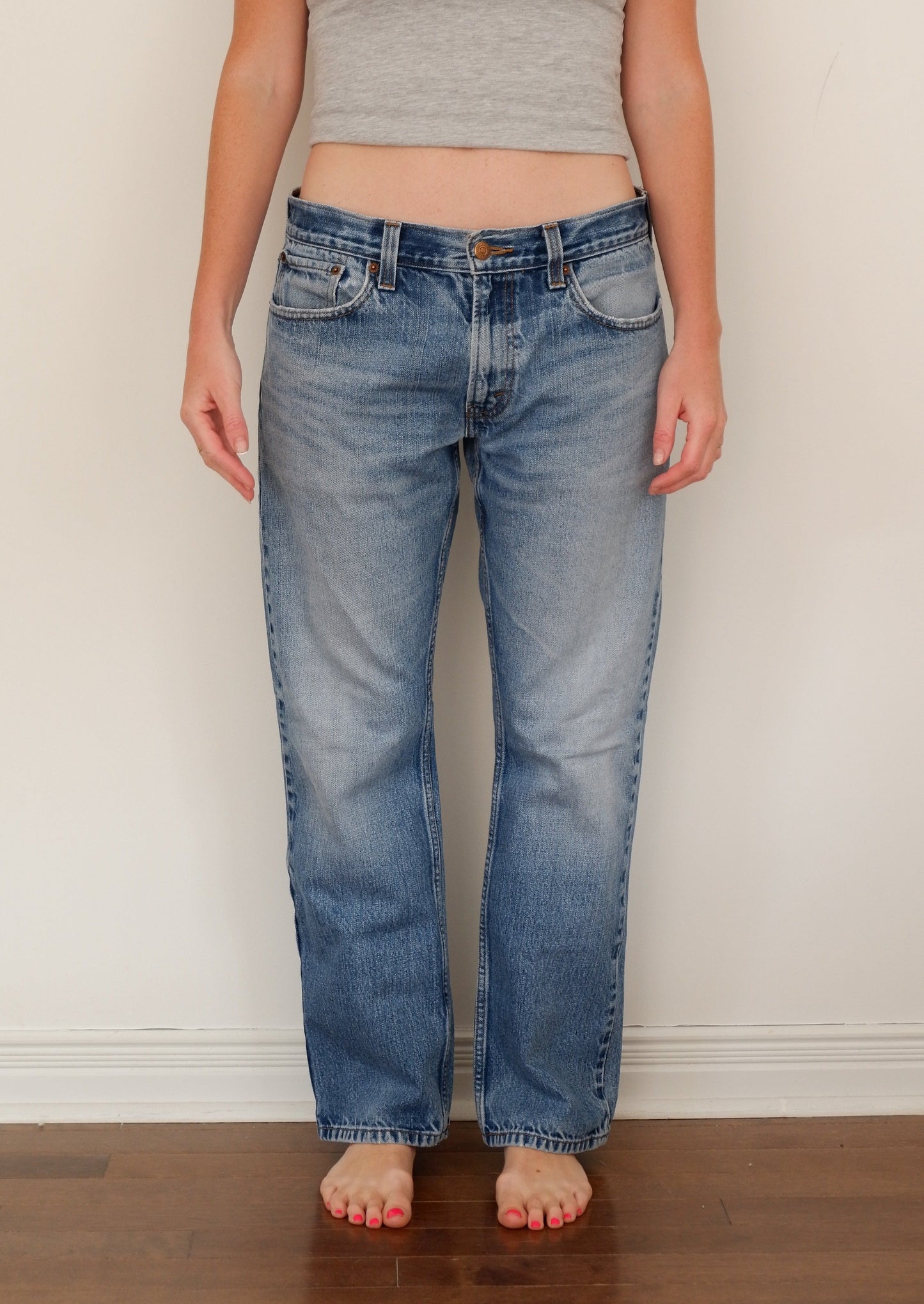 Levis 514 Medium Light Wash Slim Straight Fit Jeans - 33