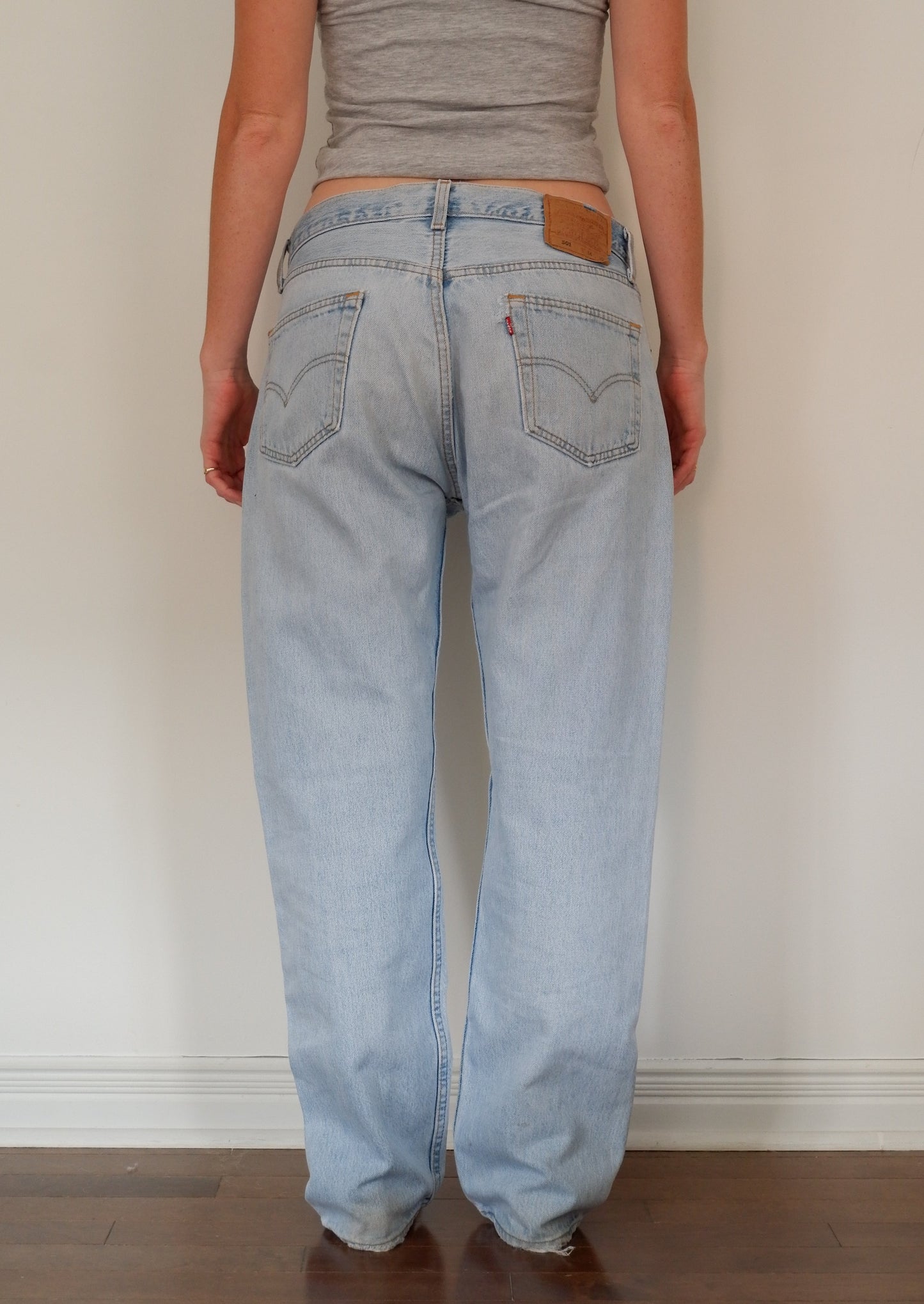 Levis Vintage 501 Light Wash Relaxed Fit Straight Leg Jeans - 34