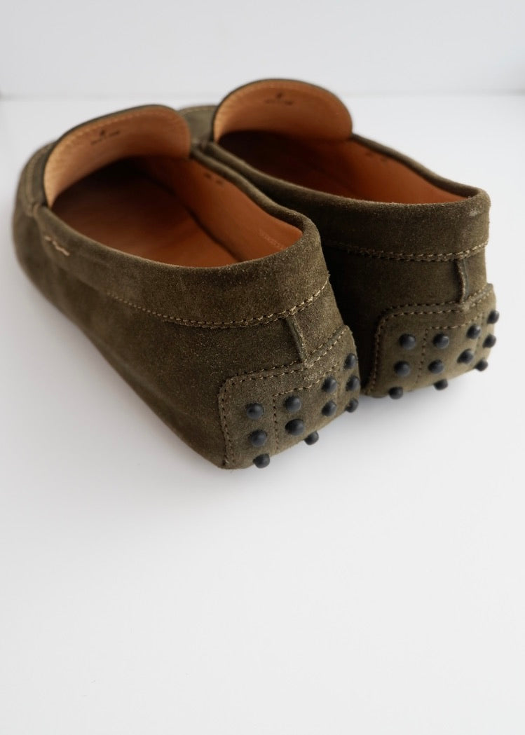 Authentic Preowned TOD's Olive Green Suede Driving Loafers - 8 (Men's)