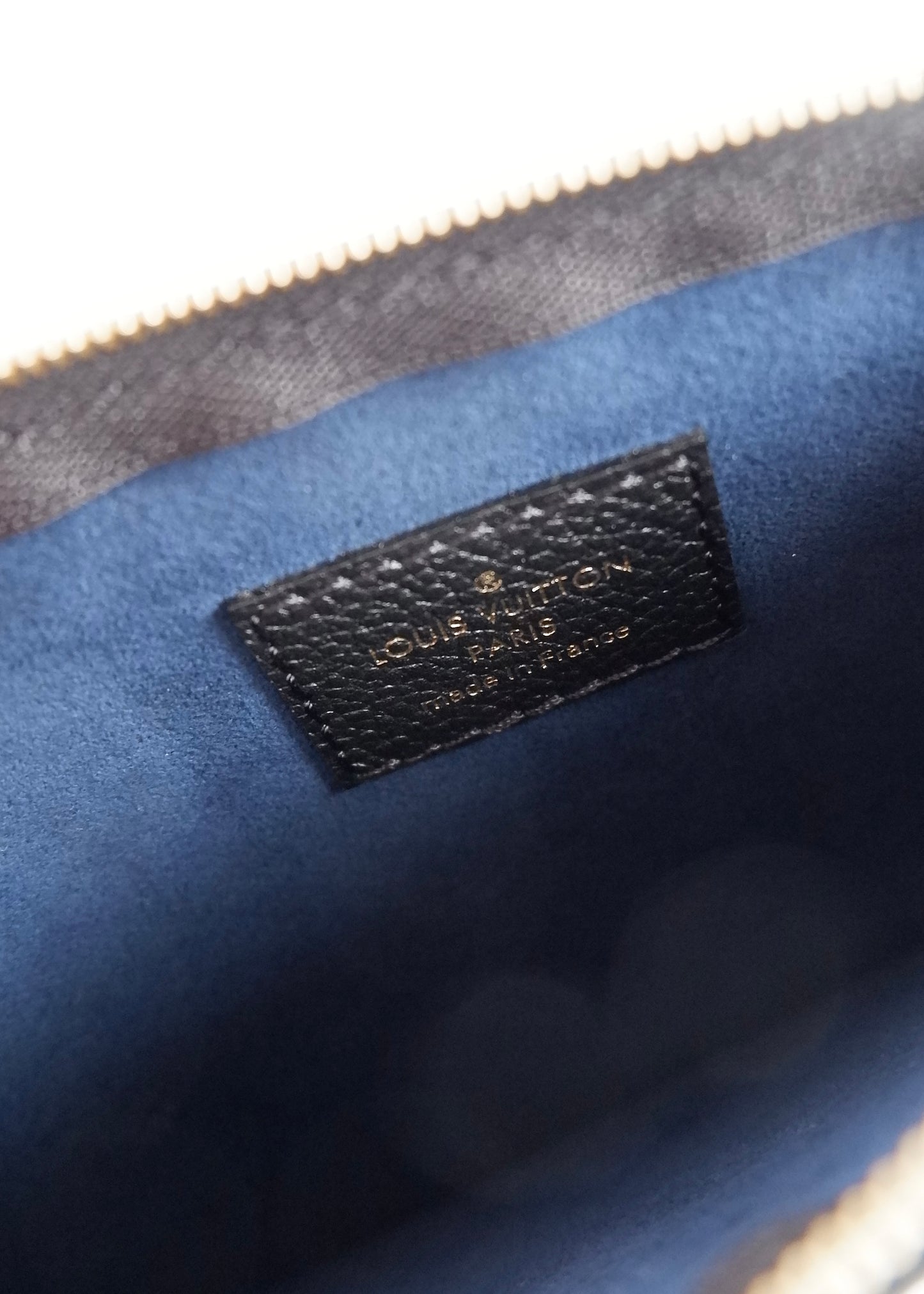 Authentic Preowned Louis Vuitton Black Empreinte Monogram Wrislet Pouch (For Neverfull)