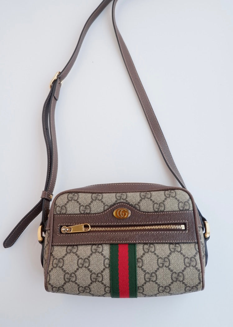 Authentic Preowned Gucci Brown GG Canvas Mini Ophidia Crossbody Bag