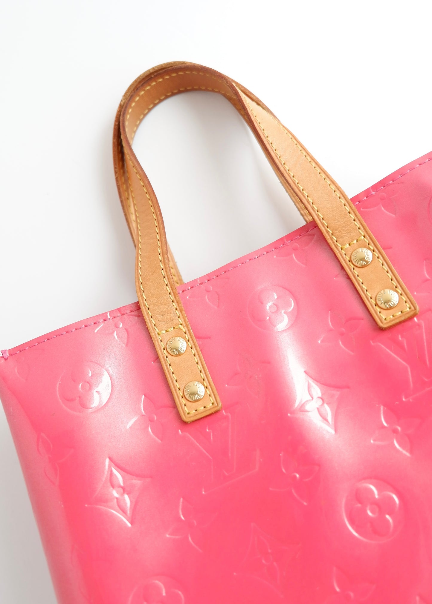 Authentic Preowned Louis Vuitton Monogram Framboise Vernis Reade Handbag