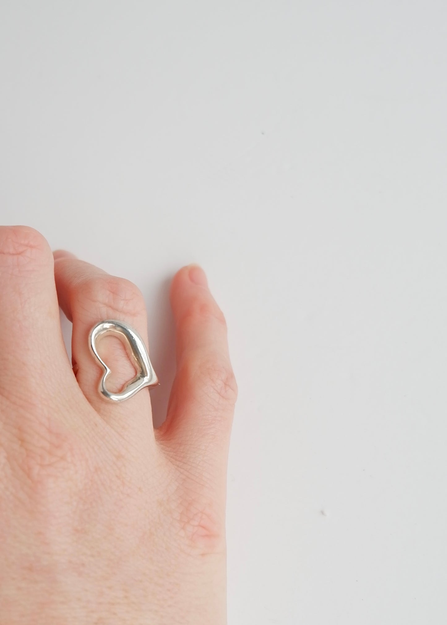 Authentic Preowned Tiffany &Co. Open Heart Silver Ring