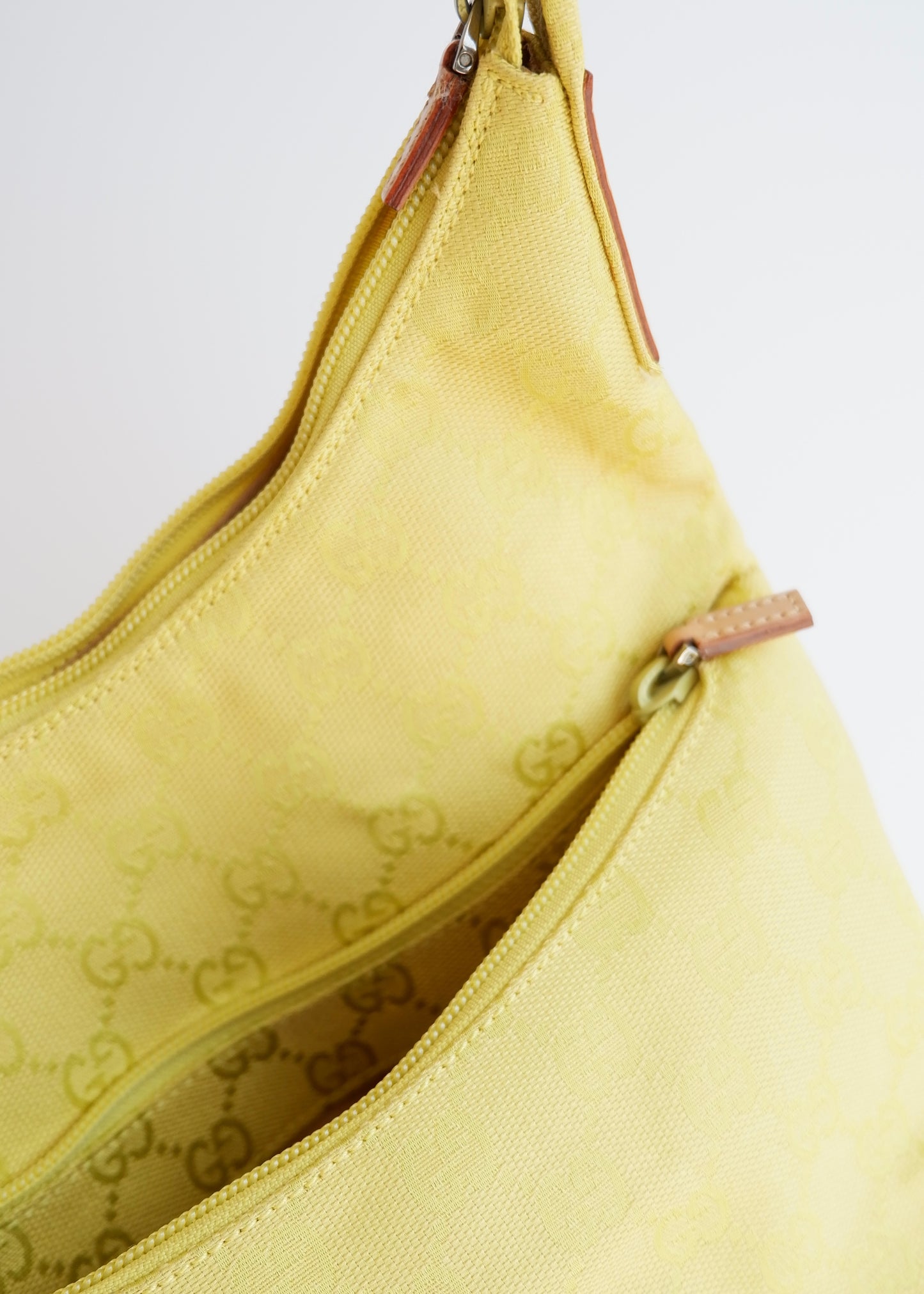 Authentic Preowned Gucci GG Canvas Neon Green Shoulder Bag