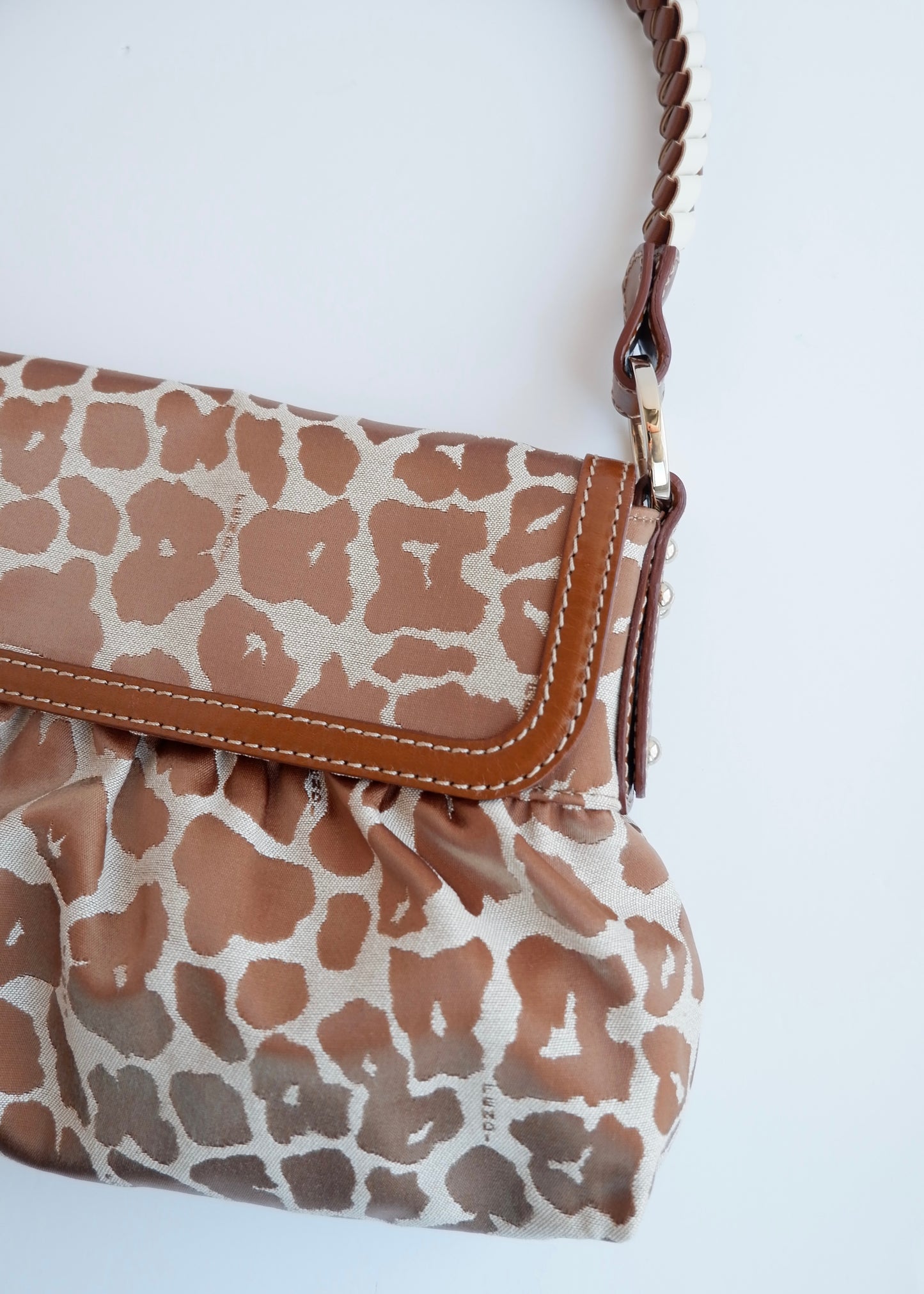 Authentic Preowned Fendi Brown/Beige Leopard Print Baguette Shoulder Bag