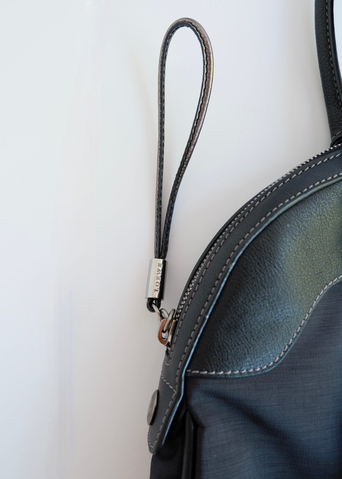 Authentic Preowned Loewe Navy/Black Nylon/Leather Shoulder Tote