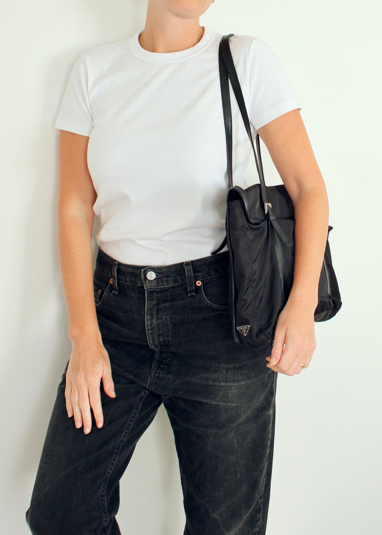 Authentic Preowned Prada Black Nylon/ Leather Tote Bag