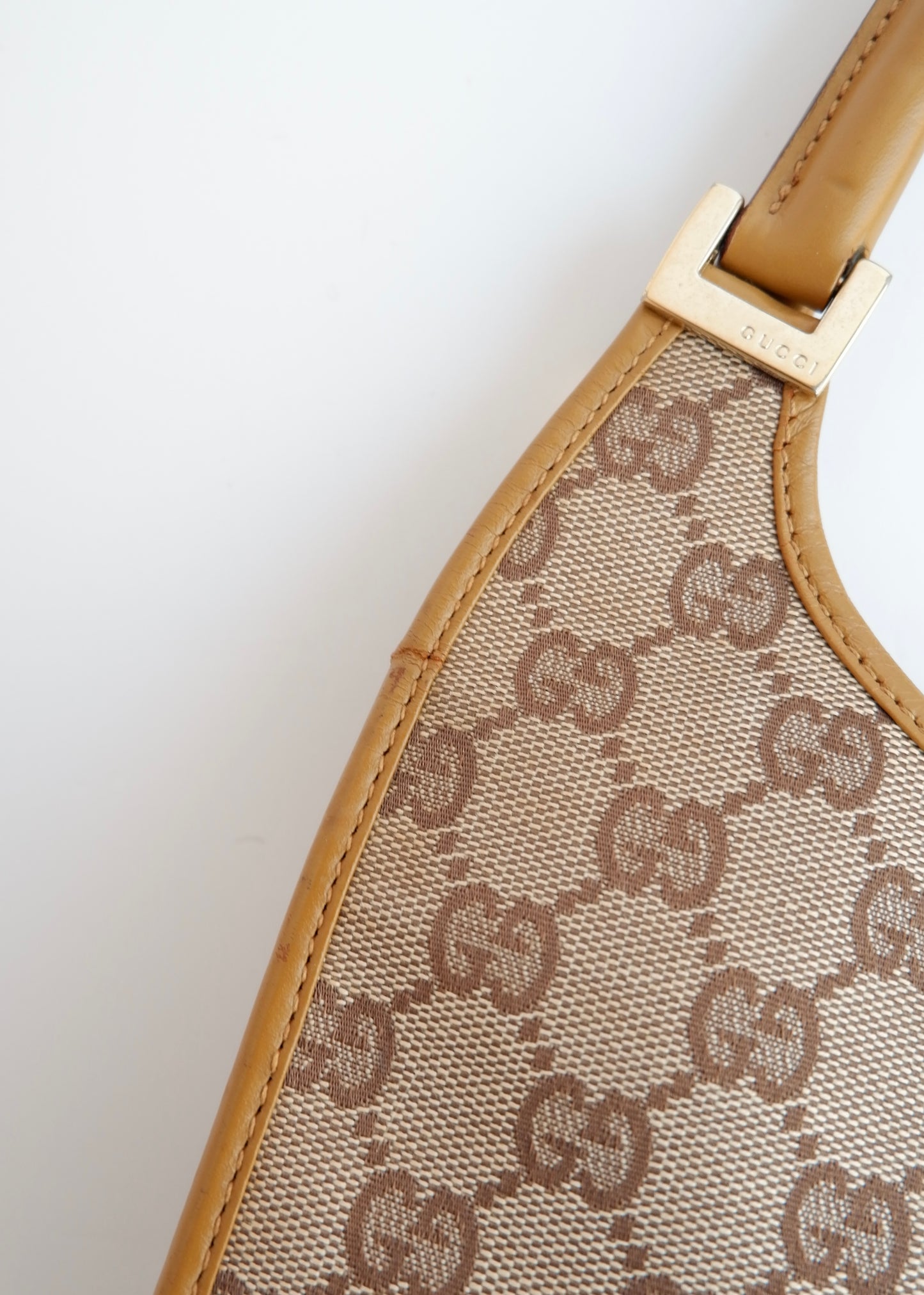 Authentic Preowned Gucci Tan GG Canvas Small Jackie Shoulder Bag