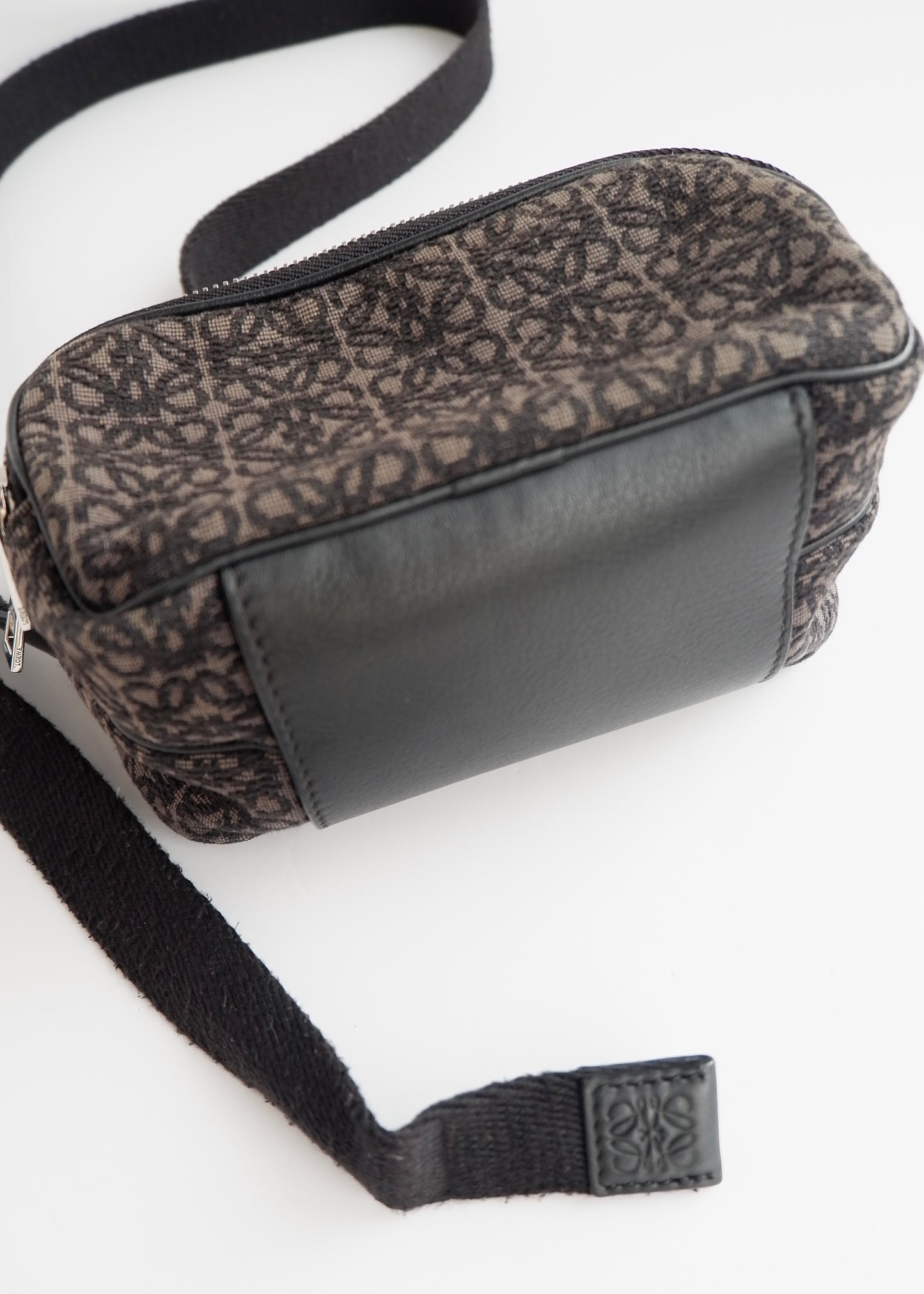 Authentic Preowned Loewe Black Canvas Anagram Crossbody Bag