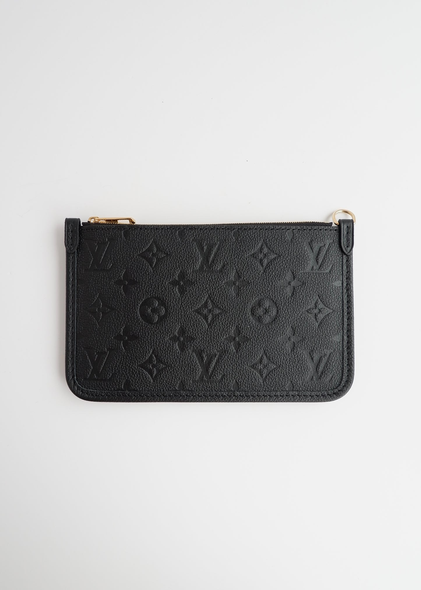 Authentic Preowned Louis Vuitton Black Empreinte Monogram Wrislet Pouch (For Neverfull)