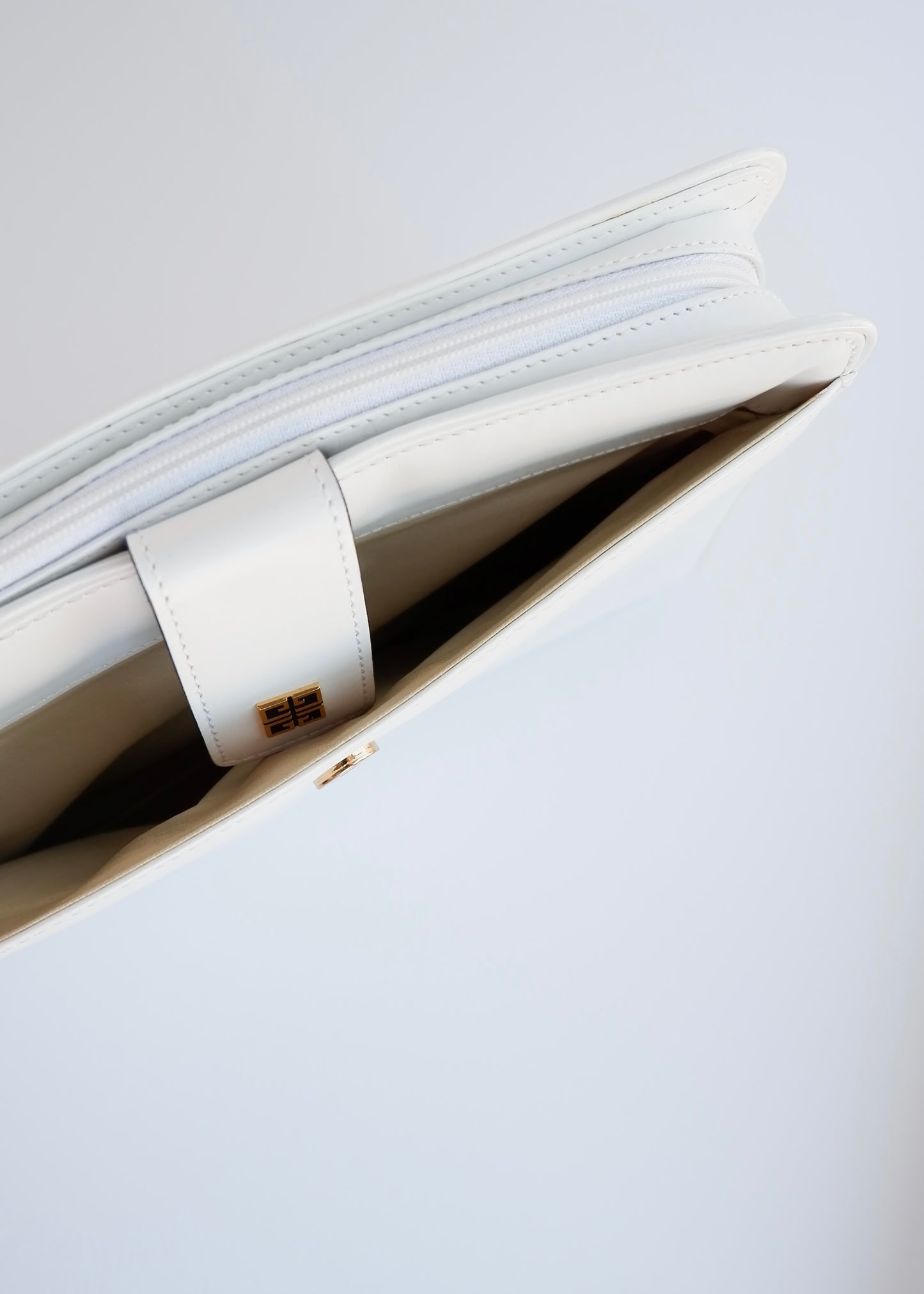 Authentic Preowned Vintage Givenchy White Leather Clutch