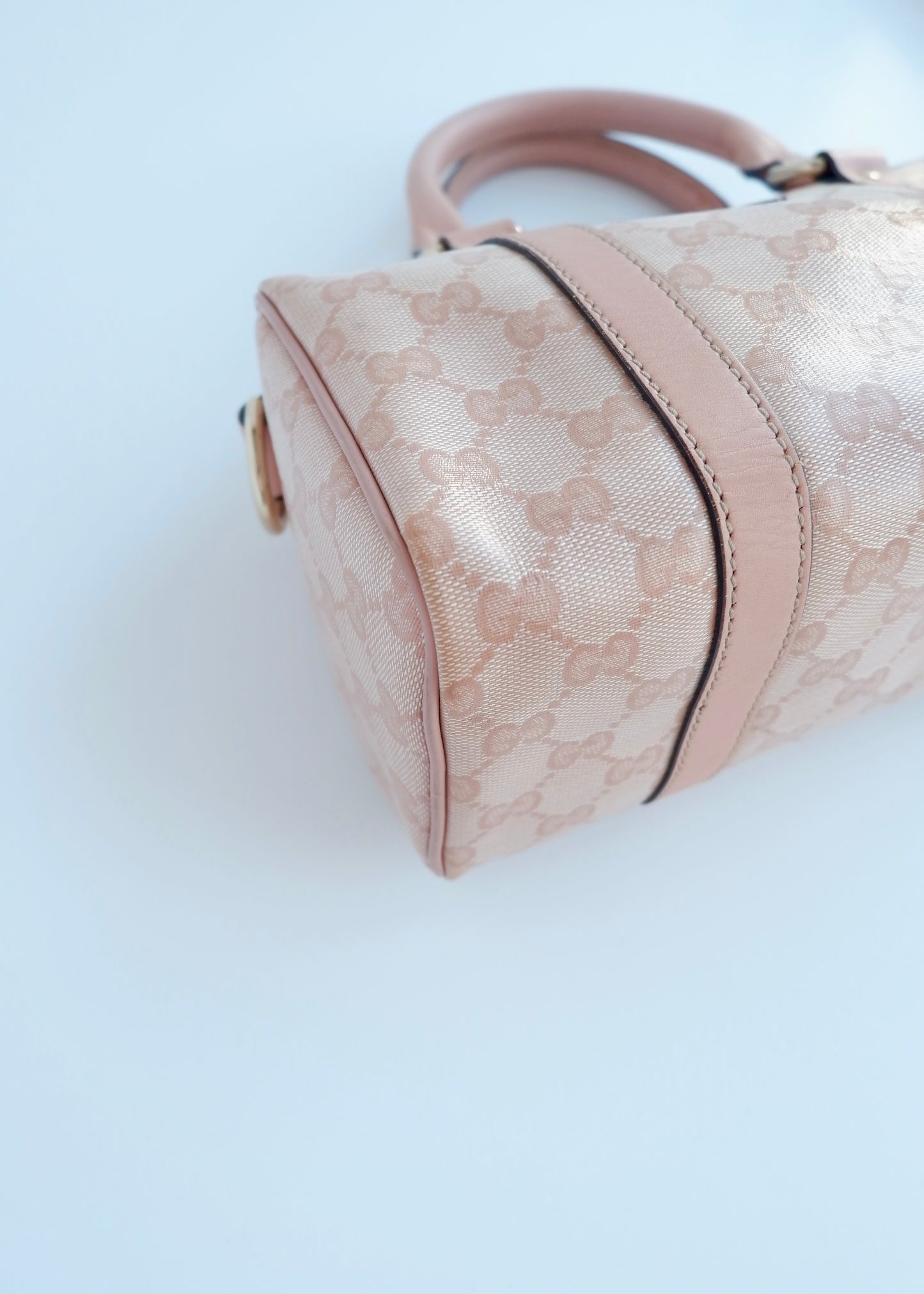 Authentic Preowned Gucci Pink GG Canvas Mini Boston Bag