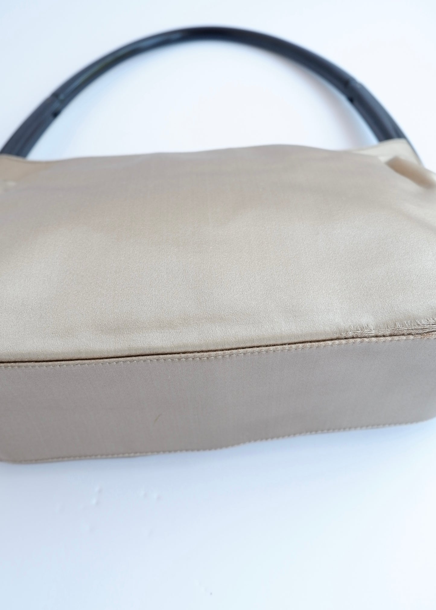 Authentic Preowned Vintage Prada Champagne Satin Shoulder Bag