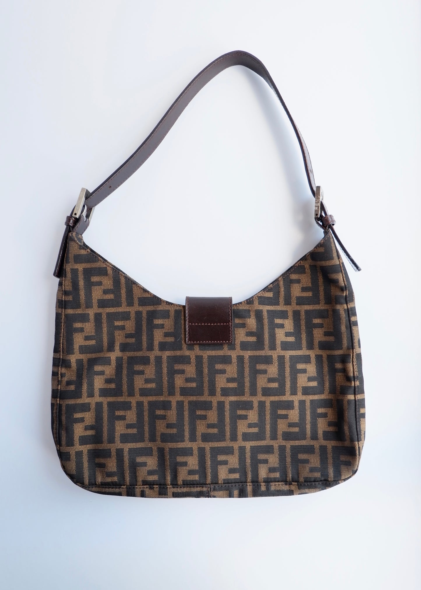 Authentic Preowned Fendi Brown Zucca Shoulder Bag