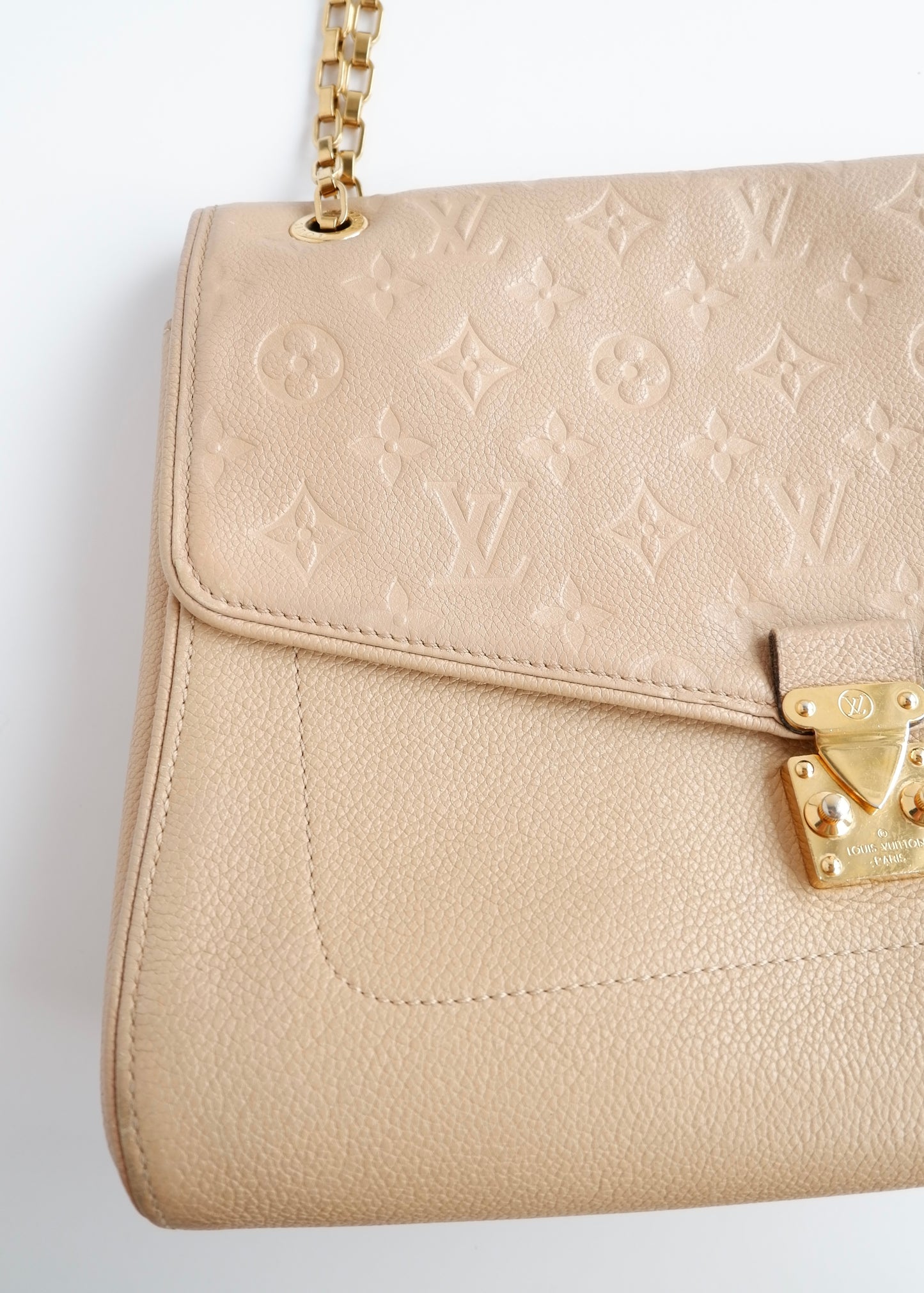 Authentic Preowned Louis Vuitton Cream Monogram Empreinte Leather St Germain MM Shoulder Bag