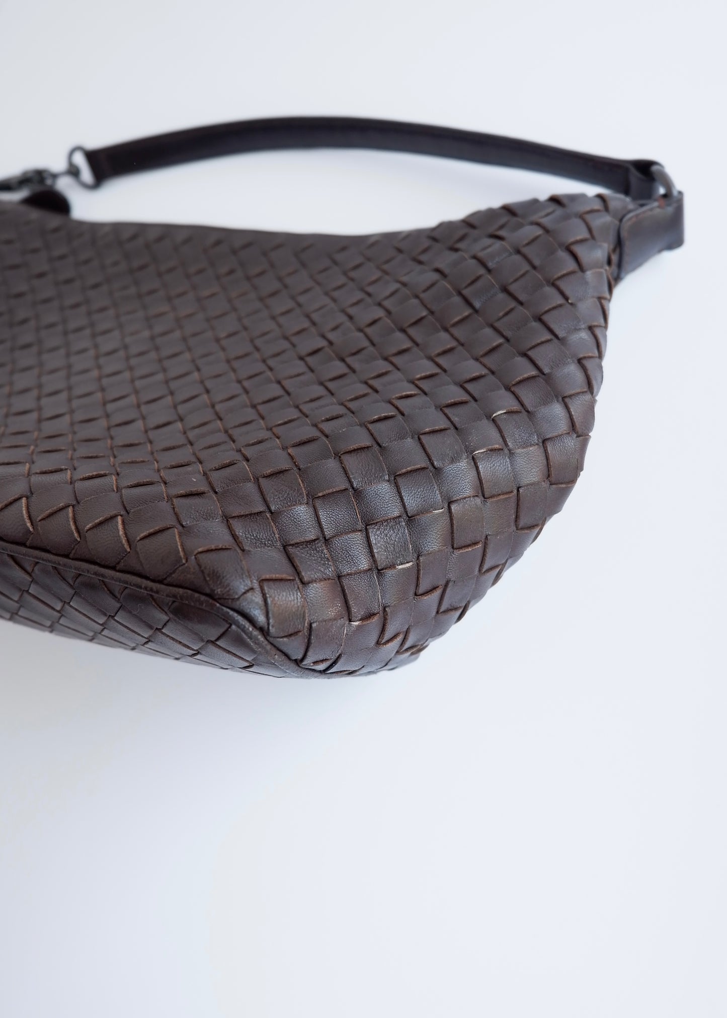 Authentic Preowned Bottega Veneta Brown Leather Shoulder Bag