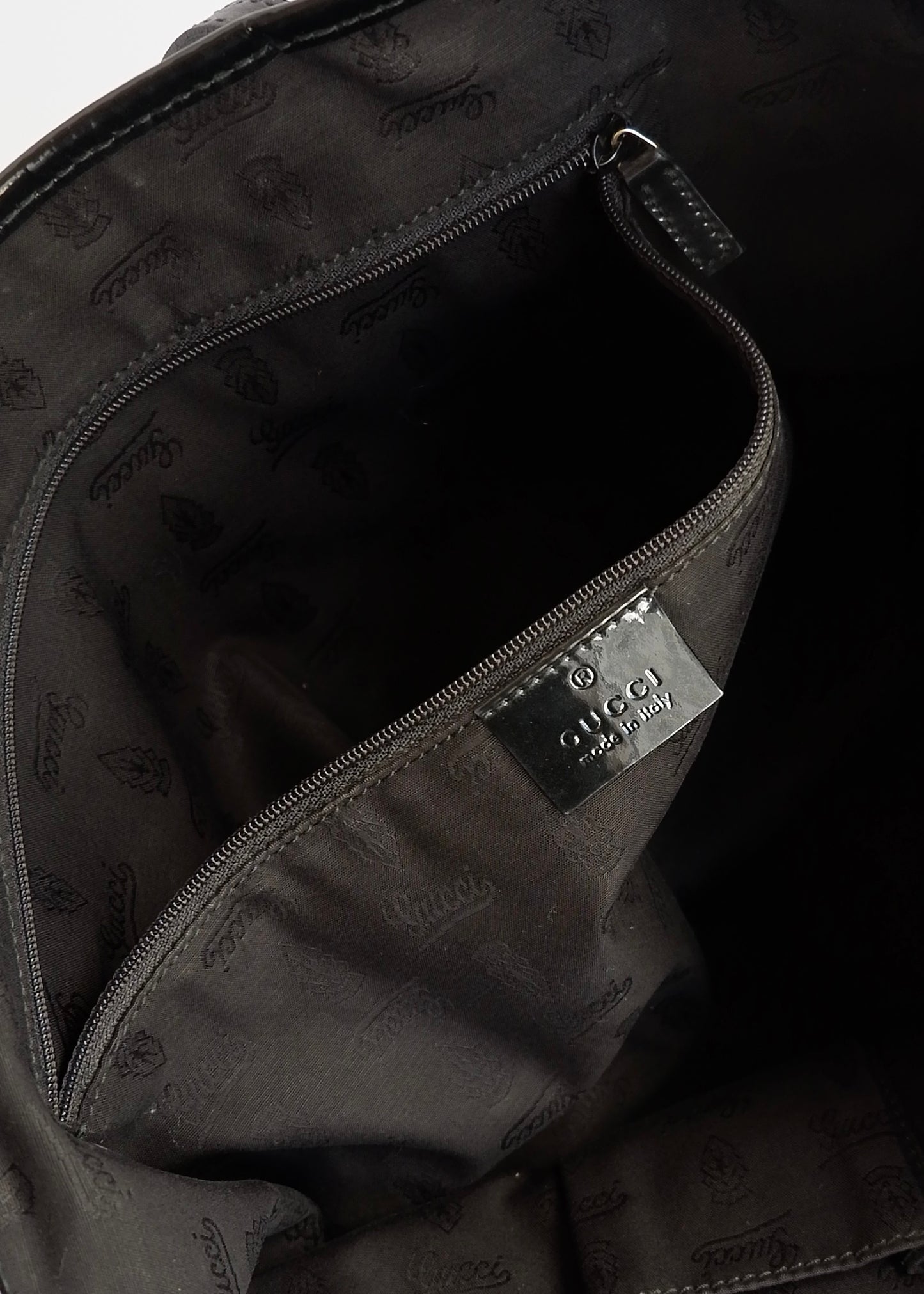 Authentic Preowned Gucci Black GG Canvas/Patent Leather Tote Bag